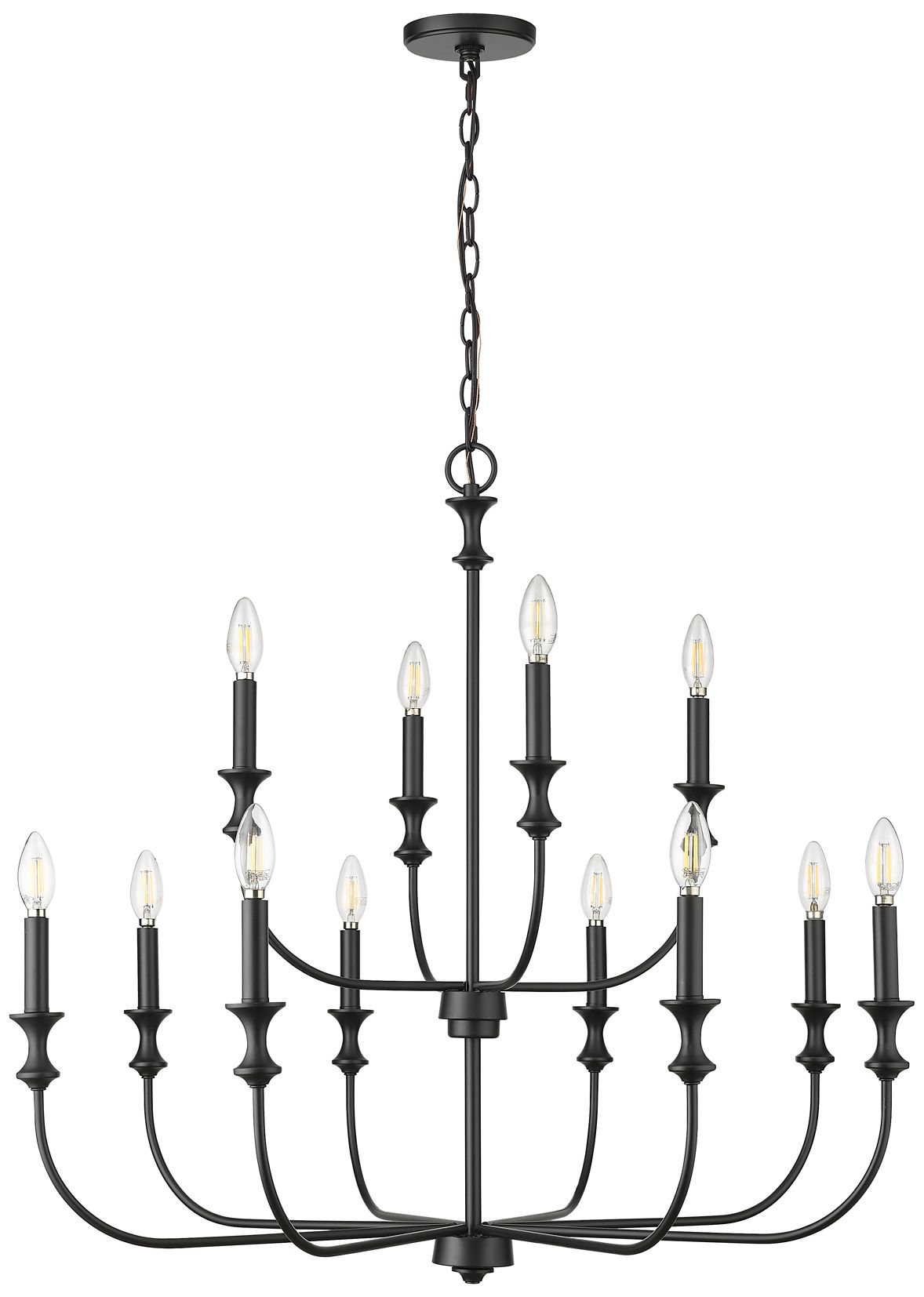 Millennium Savanne 12-Light 34" Matte Black Chandelier