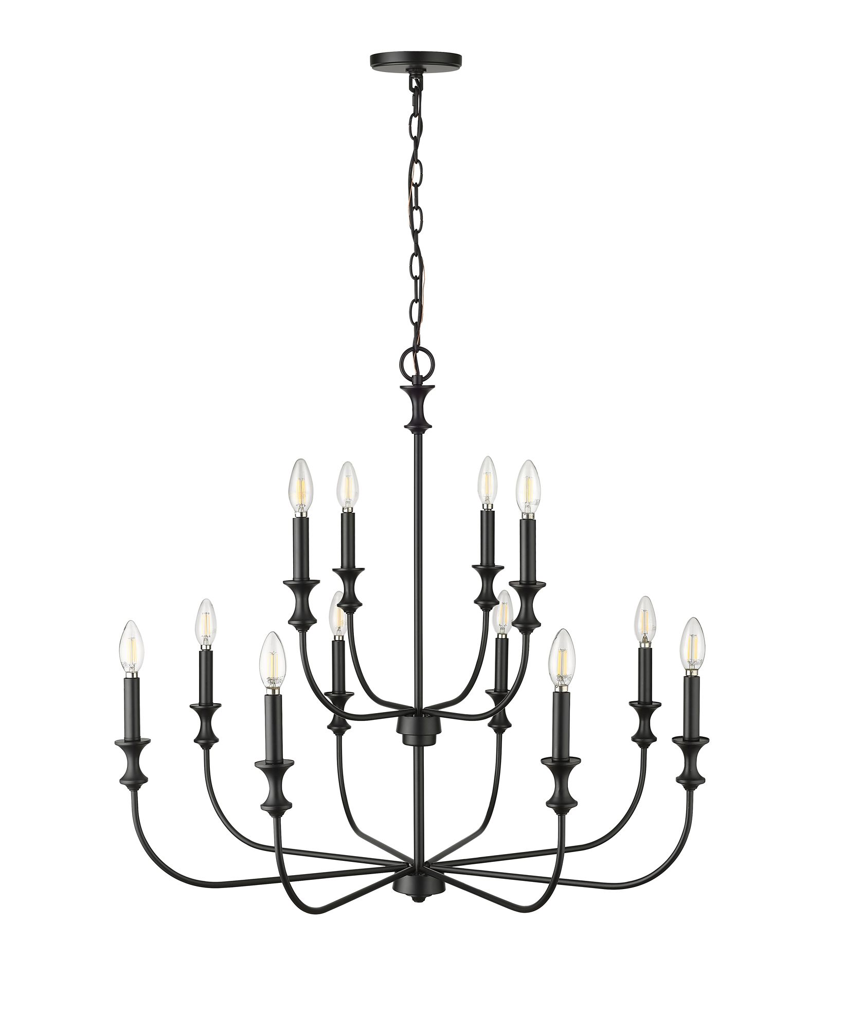 Image 4 Millennium Savanne 12-Light 34" Matte Black Chandelier more views