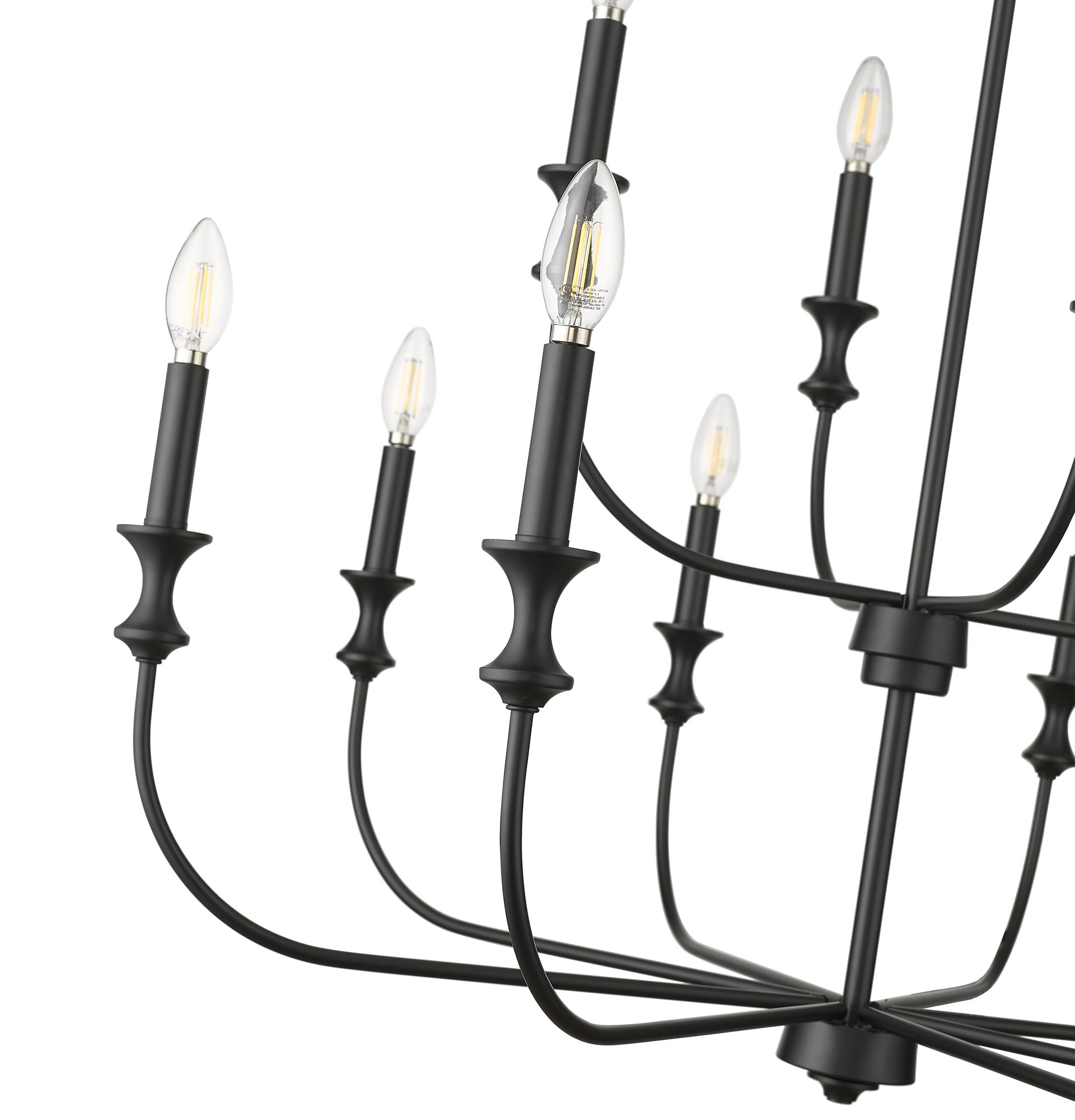 Image 5 Millennium Savanne 12-Light 34" Matte Black Chandelier more views