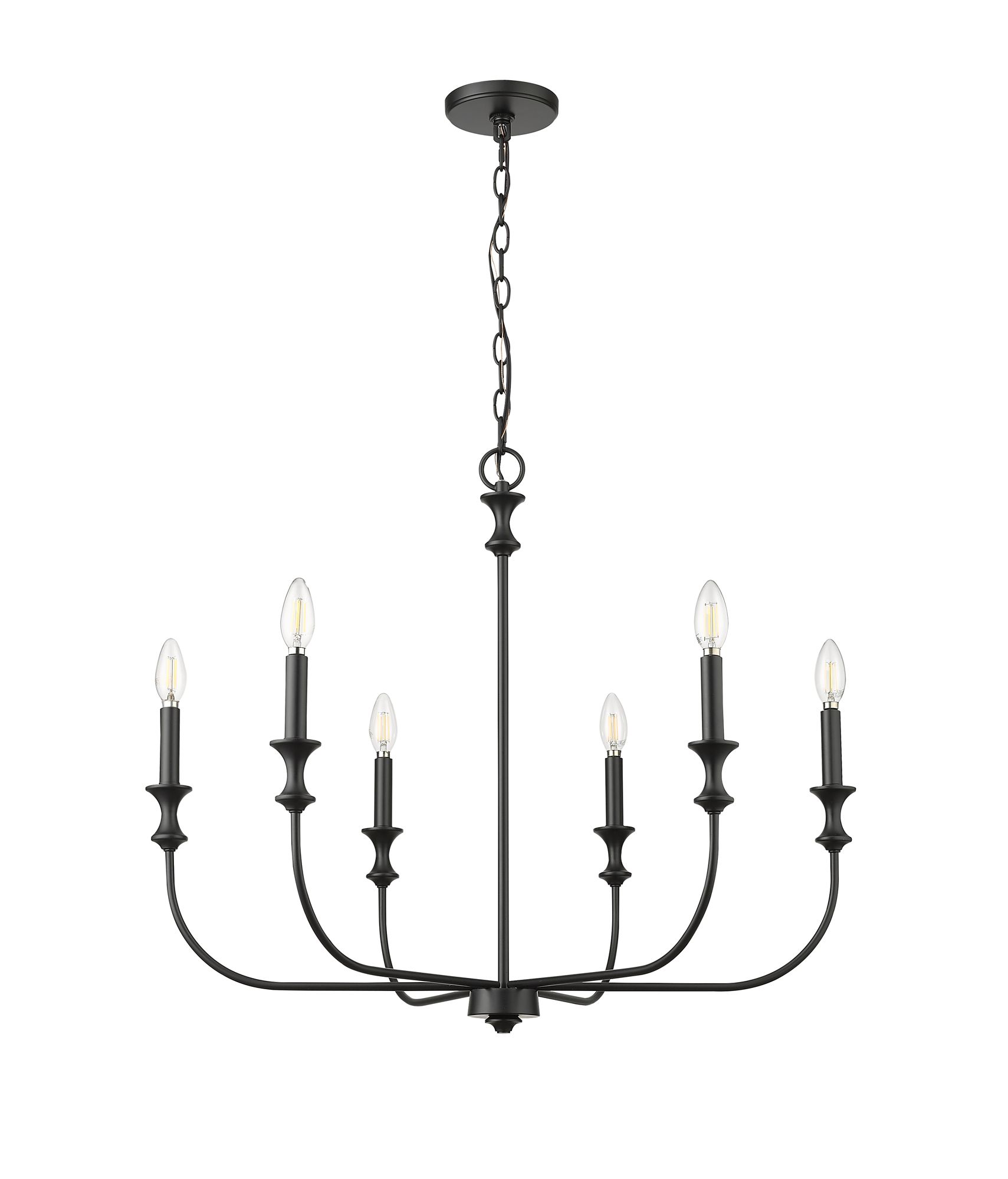 Image 2 Millennium Savanne 6-Light 28.25" Matte Black Chandelier more views