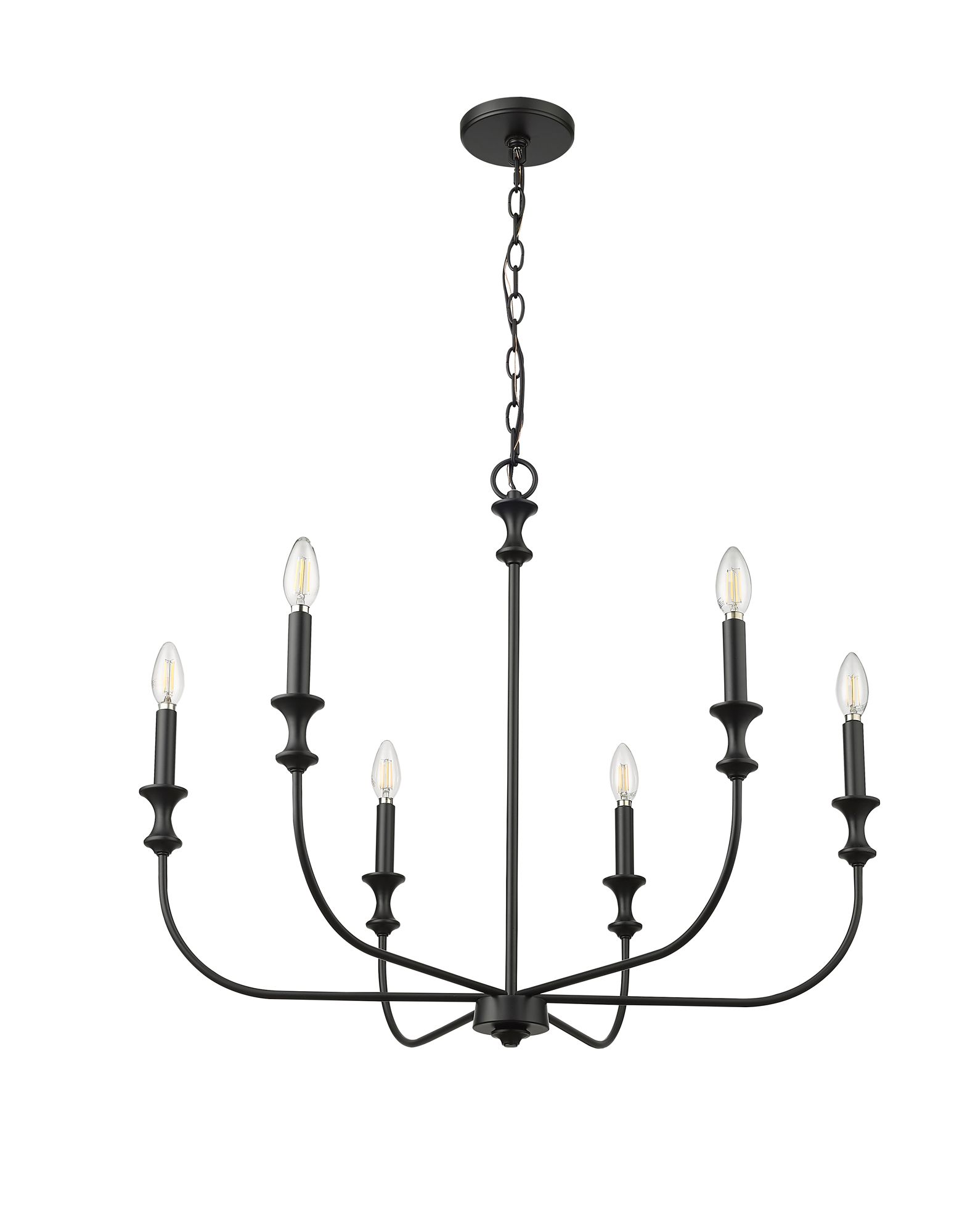 Image 3 Millennium Savanne 6-Light 28.25" Matte Black Chandelier more views