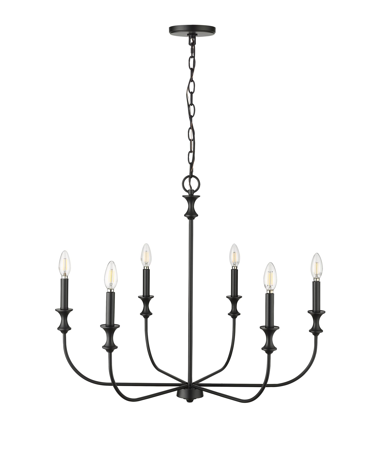 Image 4 Millennium Savanne 6-Light 28.25" Matte Black Chandelier more views