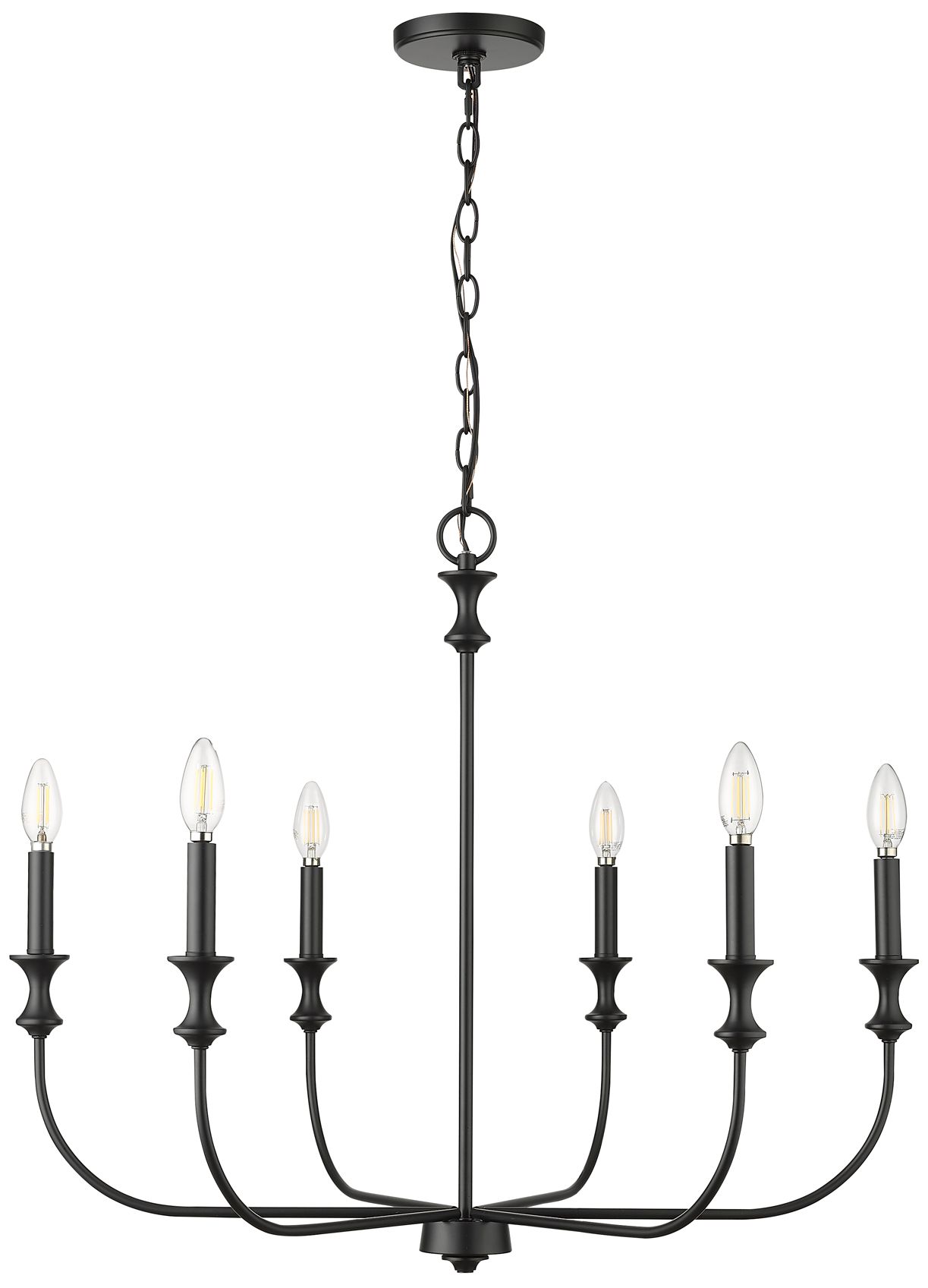 Millennium Savanne 6-Light Matte Black Chandelier Ceiling Light