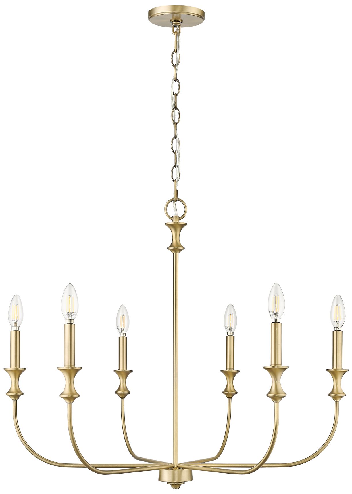 Millennium Savanne 6-Light Vintage Brass Chandelier Ceiling Light