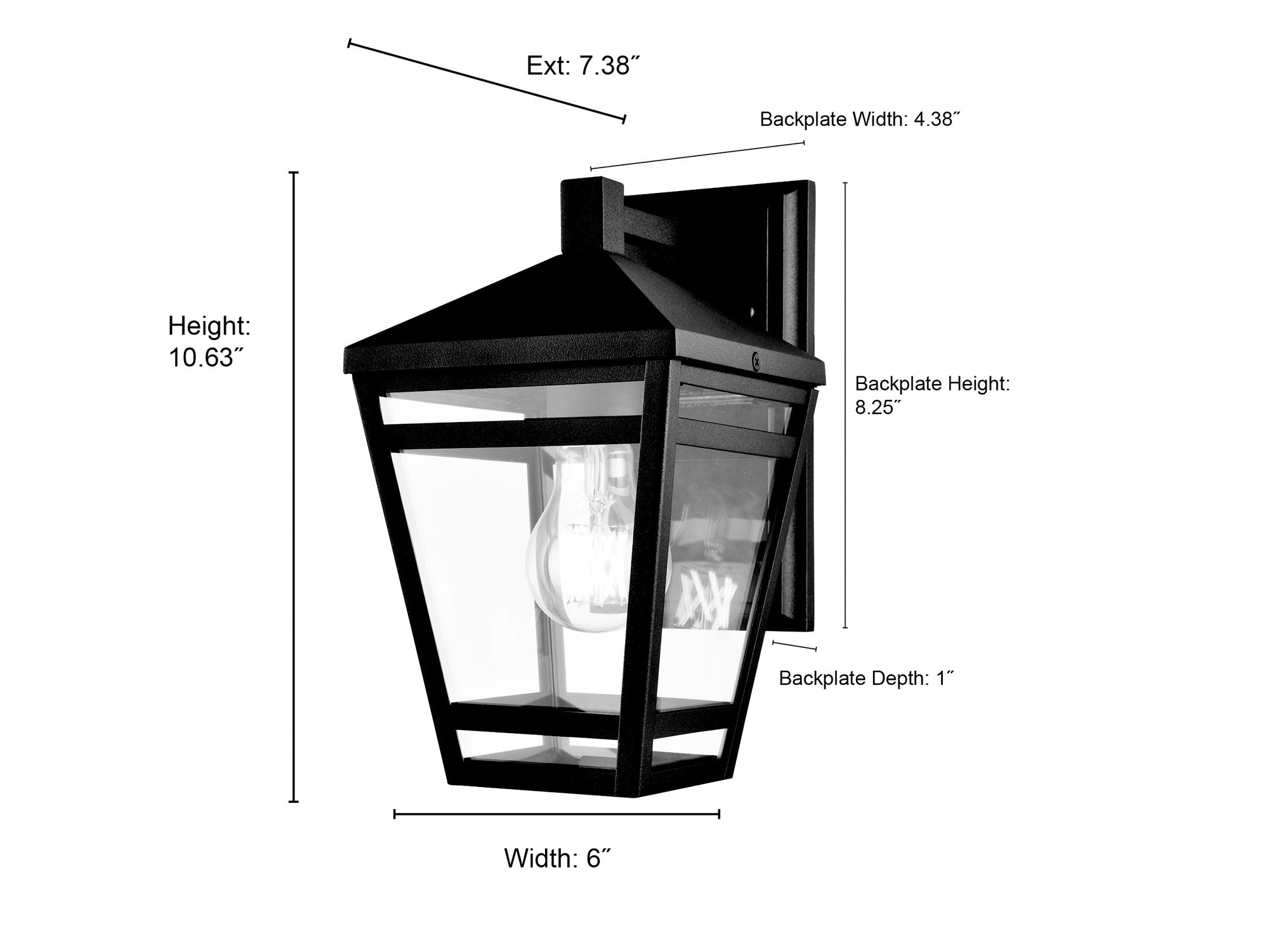 Image 7 Millennium Seager 1-Light 10.75" Textured Black Outdoor Wall Sconce more views