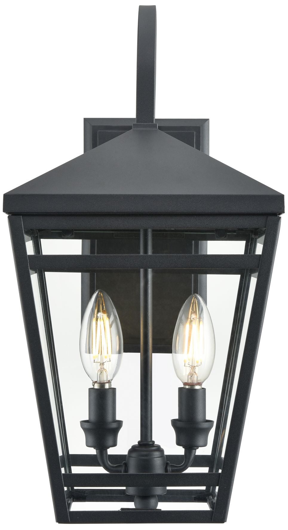 Millennium Seager 2-Light 16.25" Textured Black Outdoor Wall Sconce