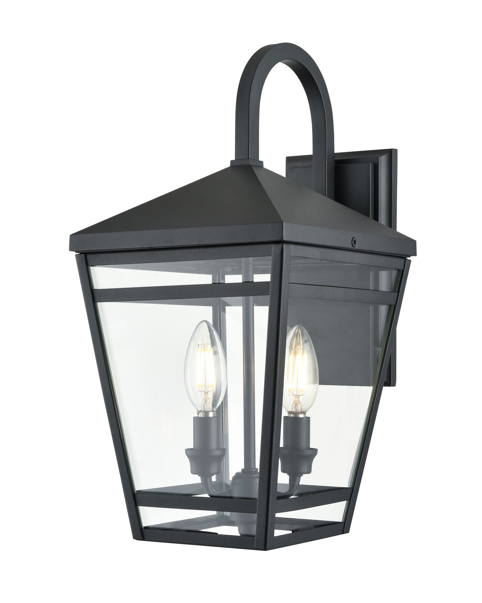 Image 3 Millennium Seager 2-Light 16.25" Textured Black Outdoor Wall Sconce more views