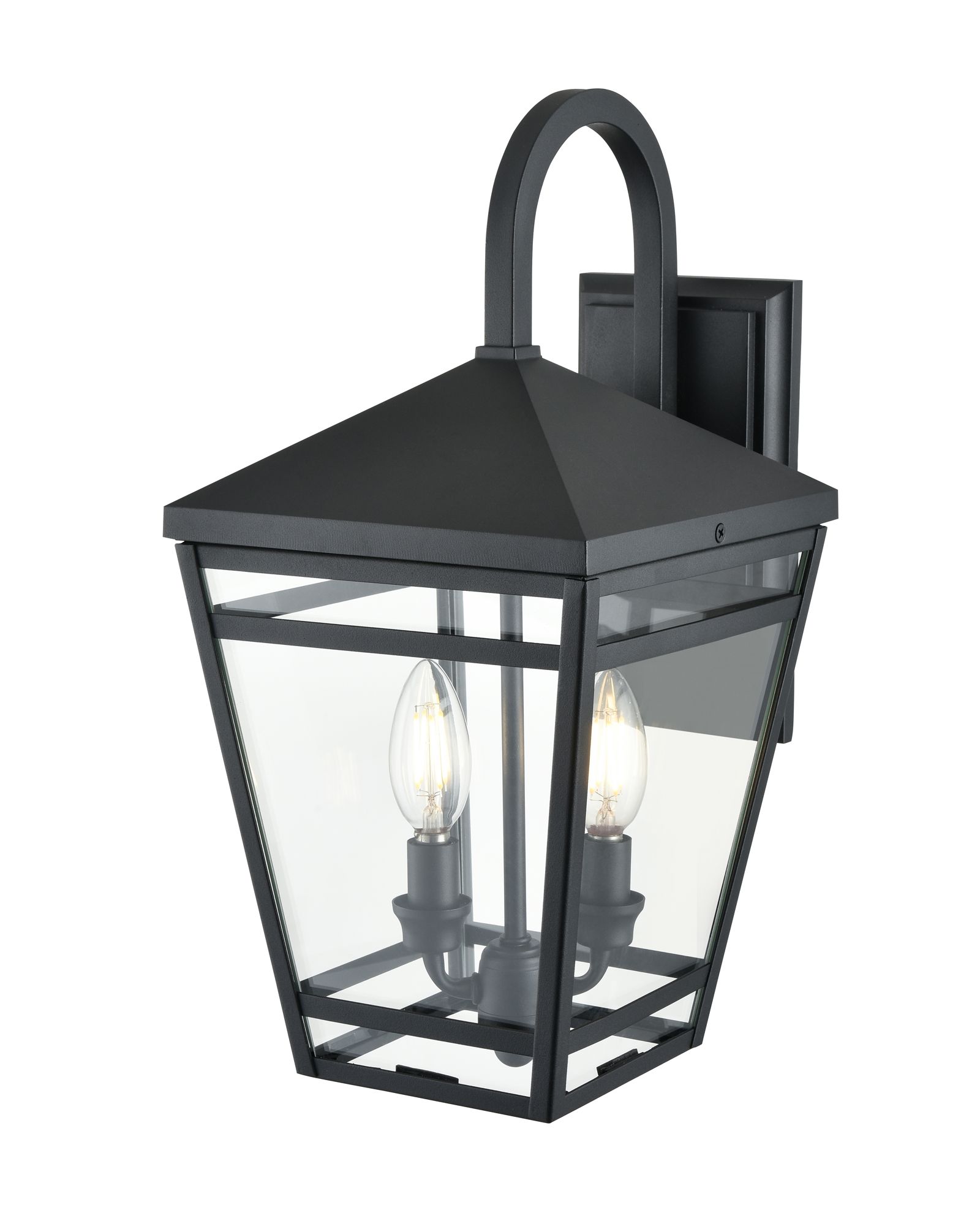 Image 4 Millennium Seager 2-Light 16.25" Textured Black Outdoor Wall Sconce more views