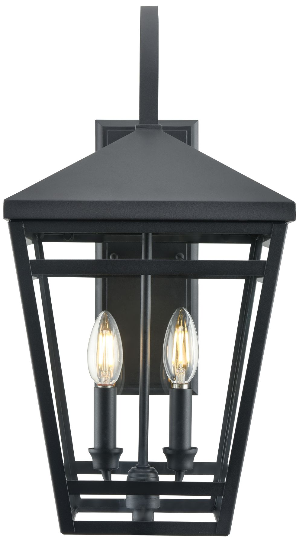 Millennium Seager 2-Light 20.25" Textured Black Outdoor Wall Sconce