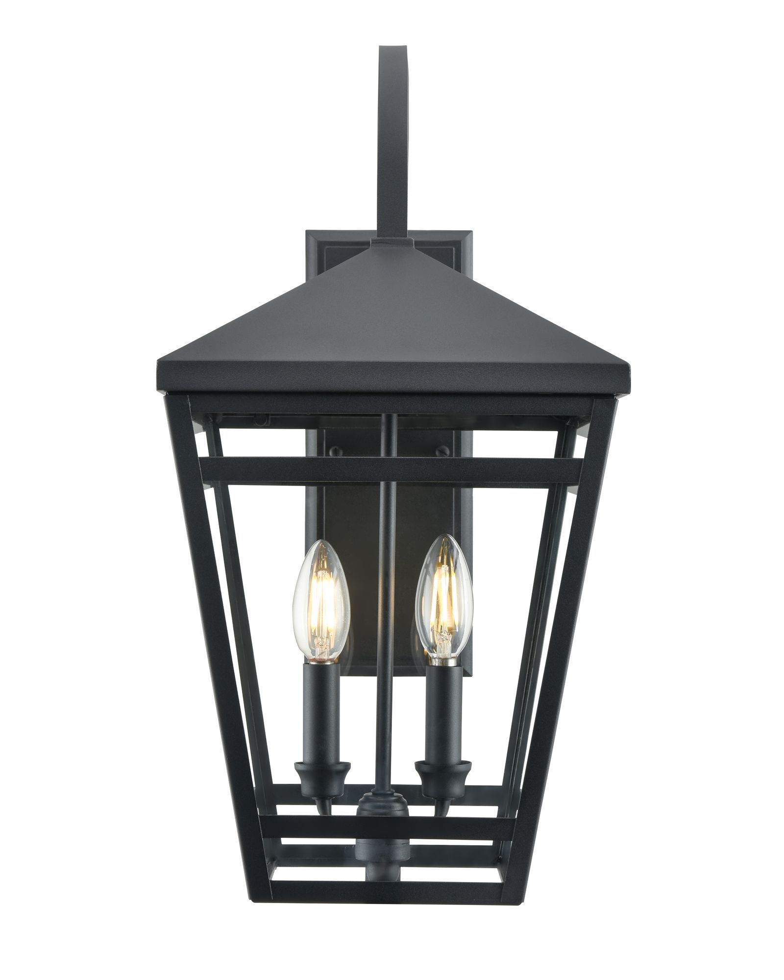 Image 2 Millennium Seager 2-Light 20.25" Textured Black Outdoor Wall Sconce more views