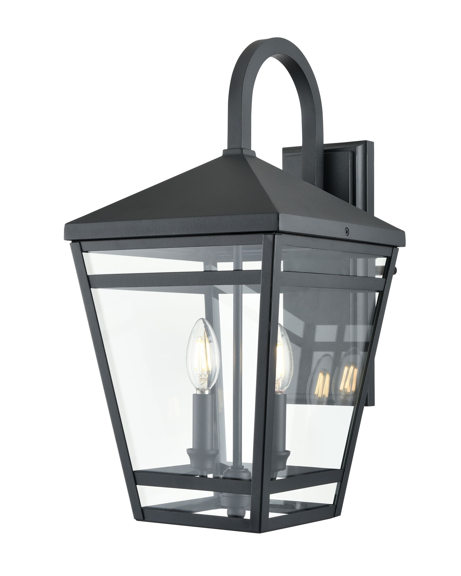 Image 3 Millennium Seager 2-Light 20.25" Textured Black Outdoor Wall Sconce more views
