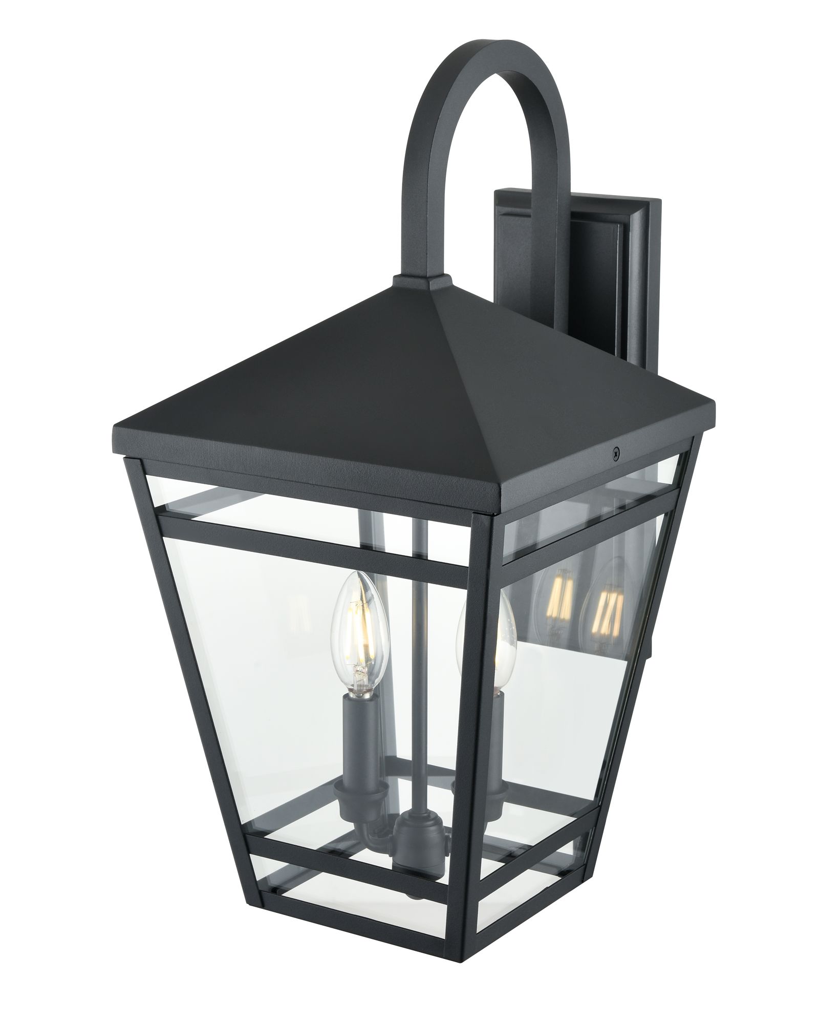 Image 4 Millennium Seager 2-Light 20.25" Textured Black Outdoor Wall Sconce more views
