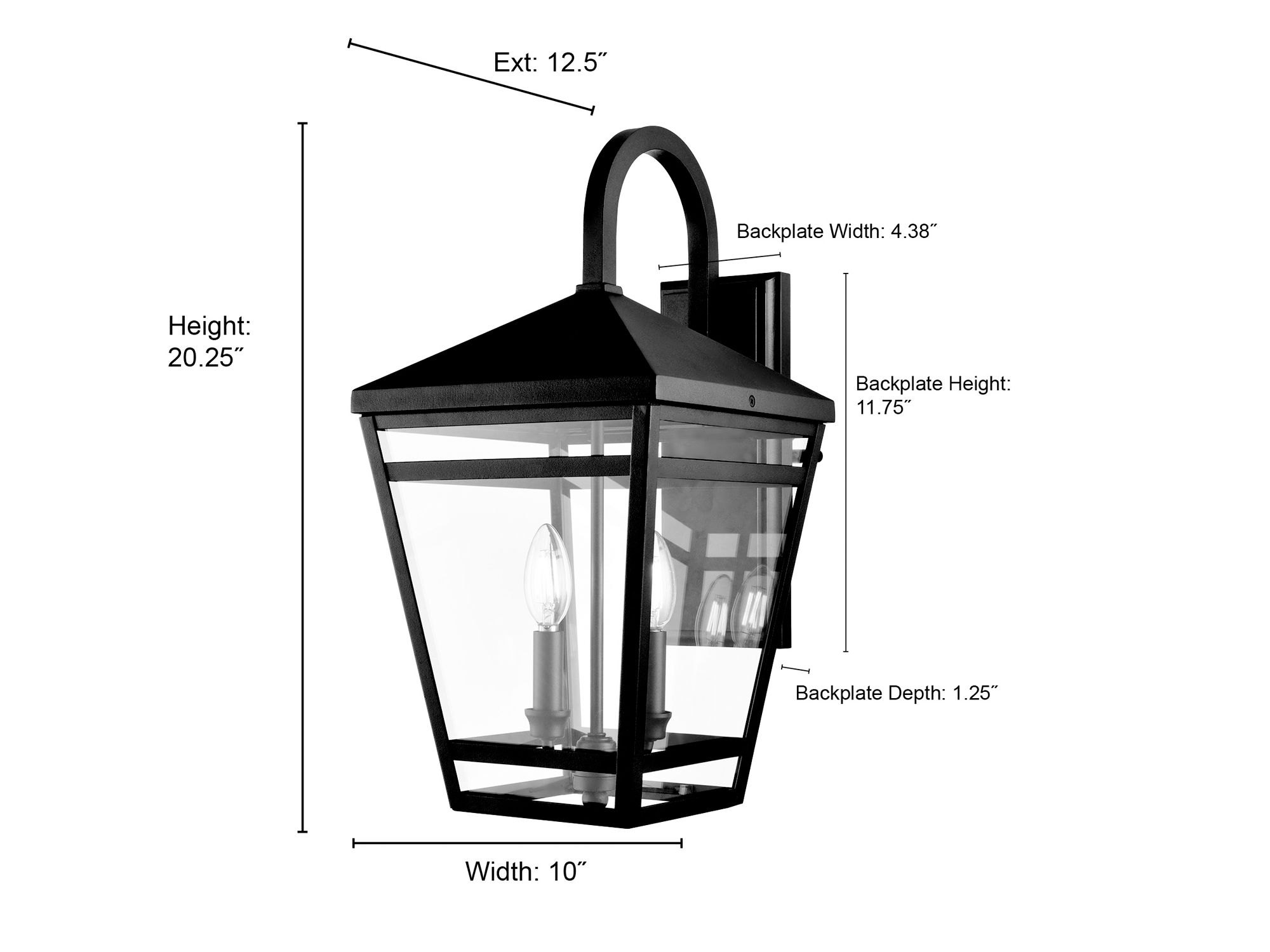 Image 7 Millennium Seager 2-Light 20.25" Textured Black Outdoor Wall Sconce more views
