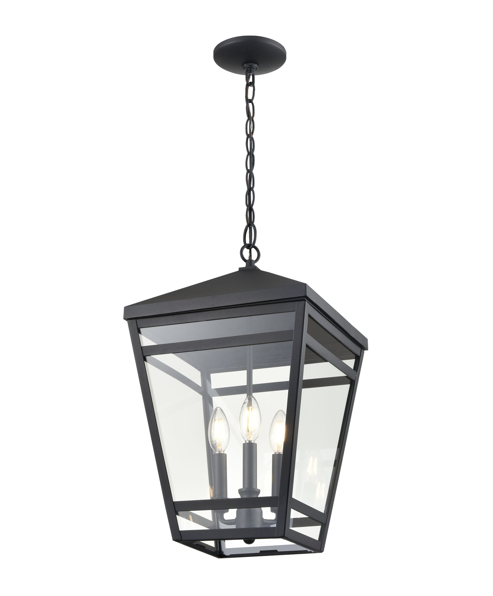 Image 3 Millennium Seager 3-Light 19.75" Textured Black Outdoor Hanging Lantern more views