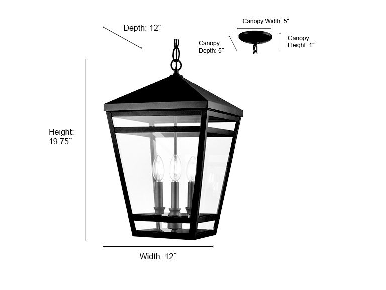 Image 6 Millennium Seager 3-Light 19.75" Textured Black Outdoor Hanging Lantern more views