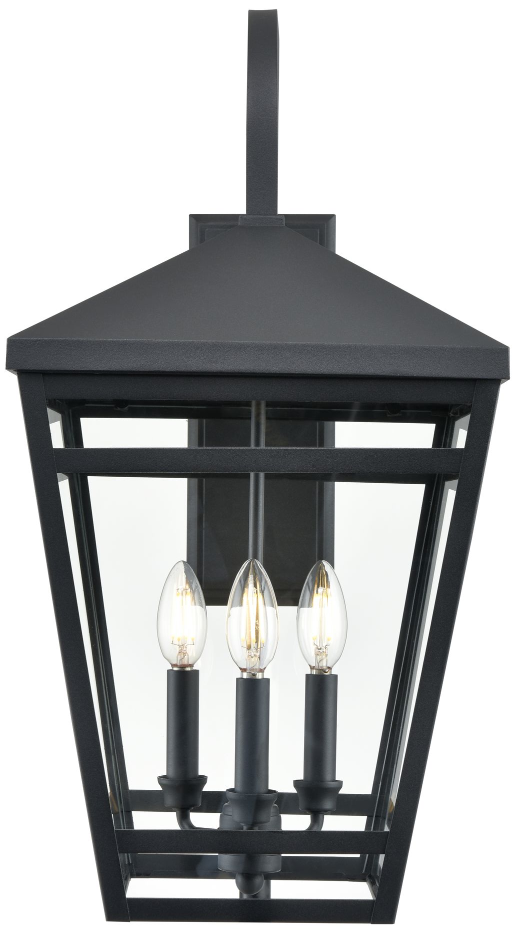 Millennium Seager 3-Light 24.25" Textured Black Outdoor Wall Sconce