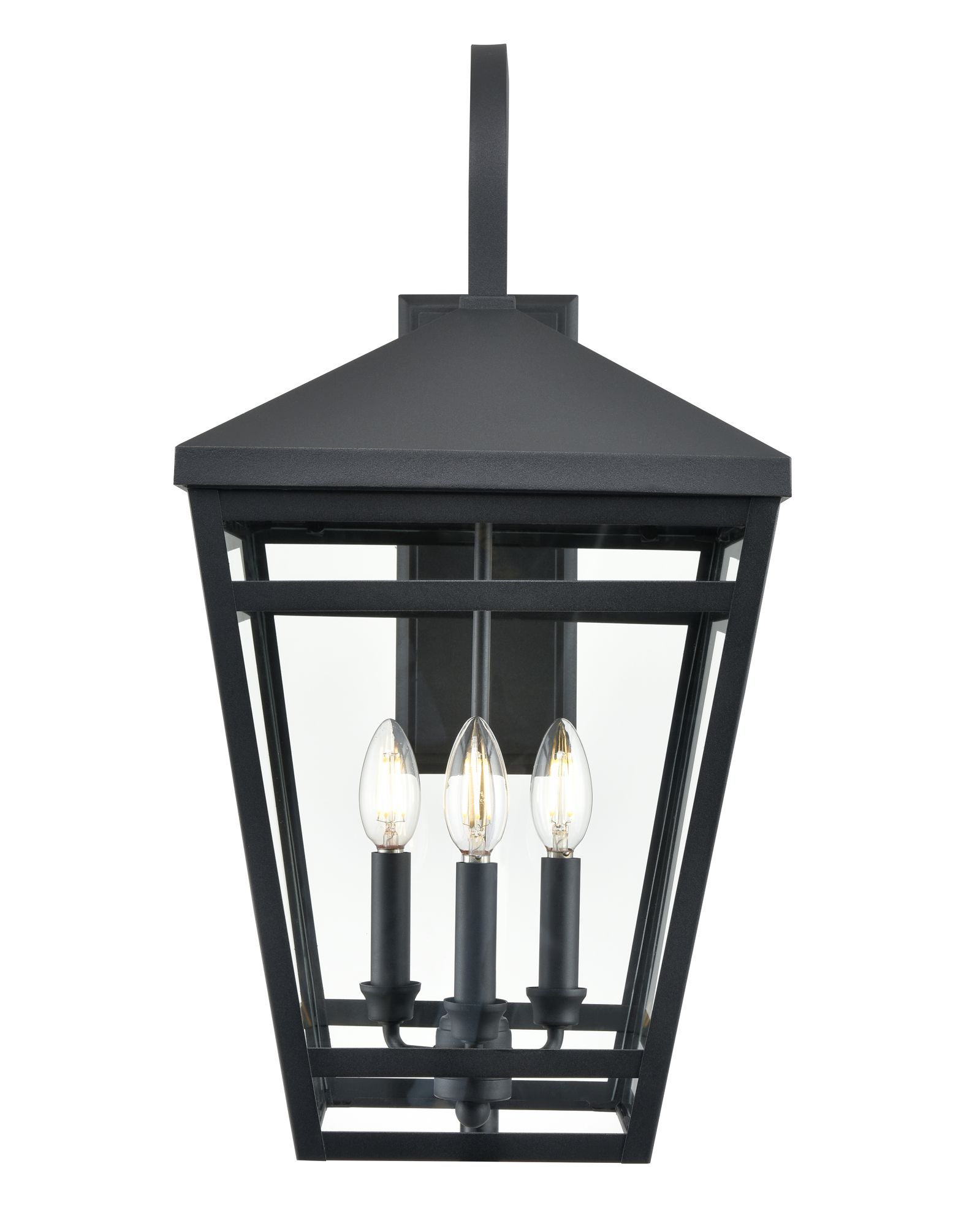 Image 2 Millennium Seager 3-Light 24.25" Textured Black Outdoor Wall Sconce more views