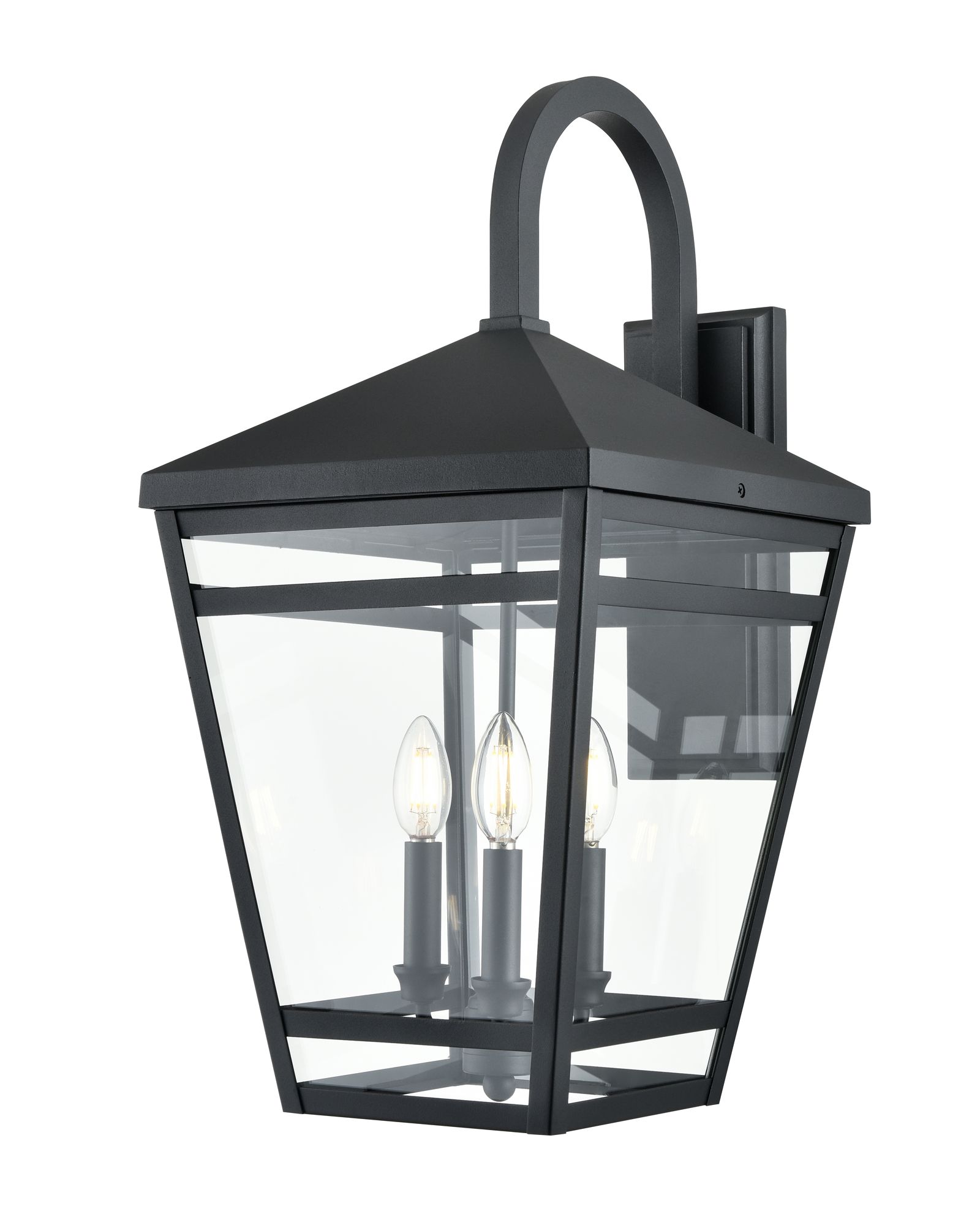 Image 3 Millennium Seager 3-Light 24.25" Textured Black Outdoor Wall Sconce more views