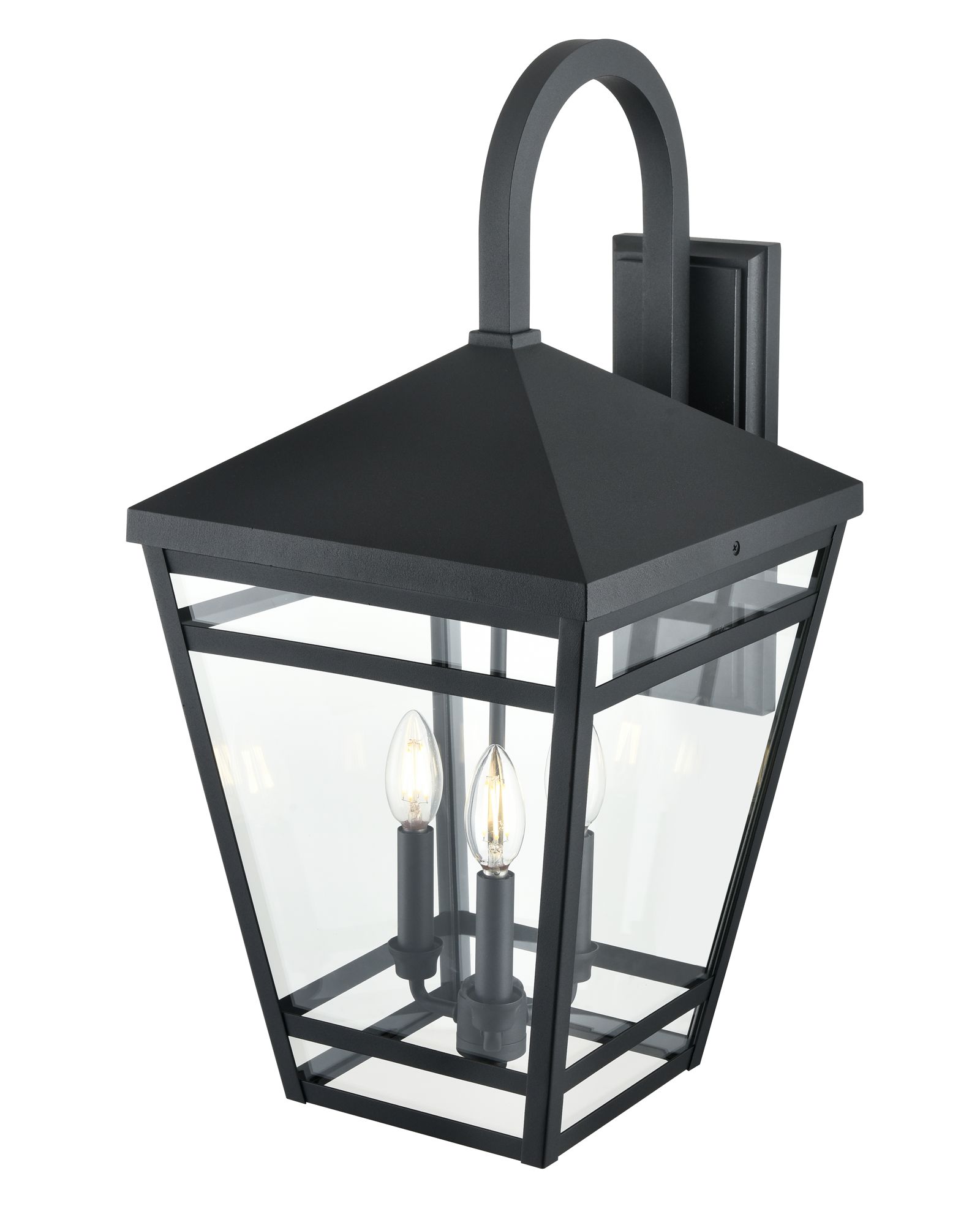 Image 4 Millennium Seager 3-Light 24.25" Textured Black Outdoor Wall Sconce more views
