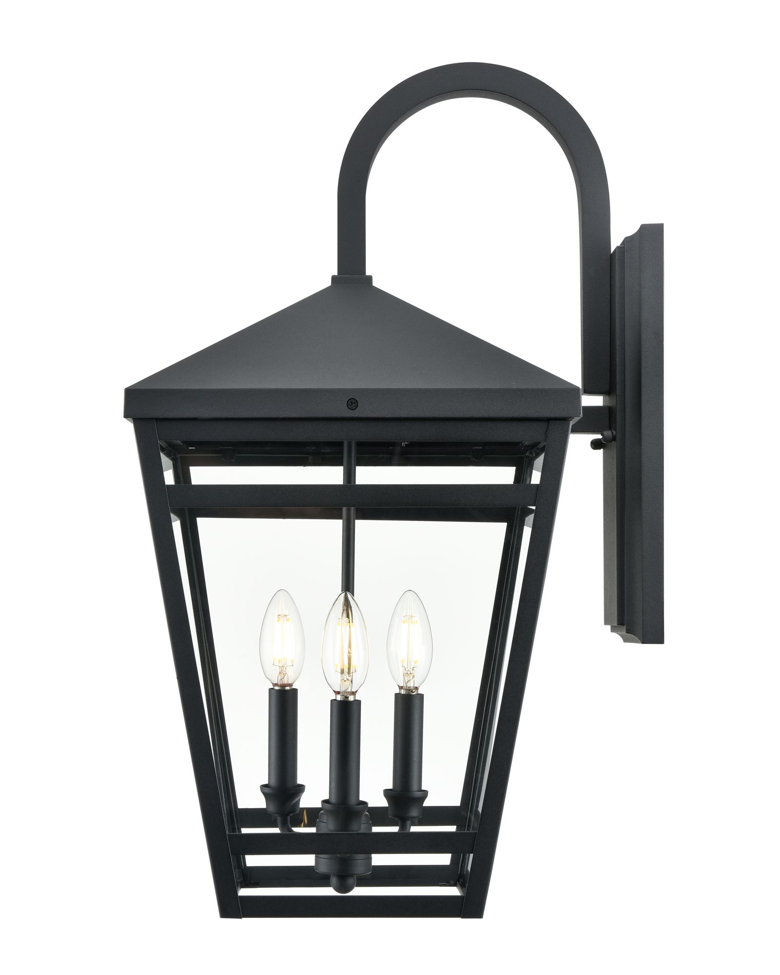 Image 5 Millennium Seager 3-Light 24.25" Textured Black Outdoor Wall Sconce more views