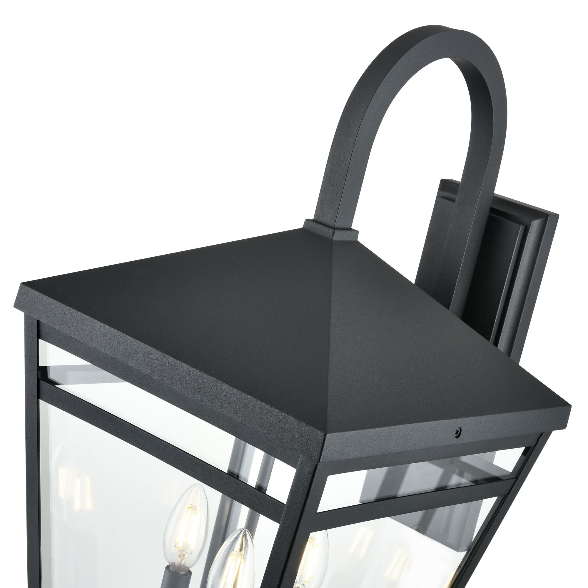 Image 6 Millennium Seager 3-Light 24.25" Textured Black Outdoor Wall Sconce more views