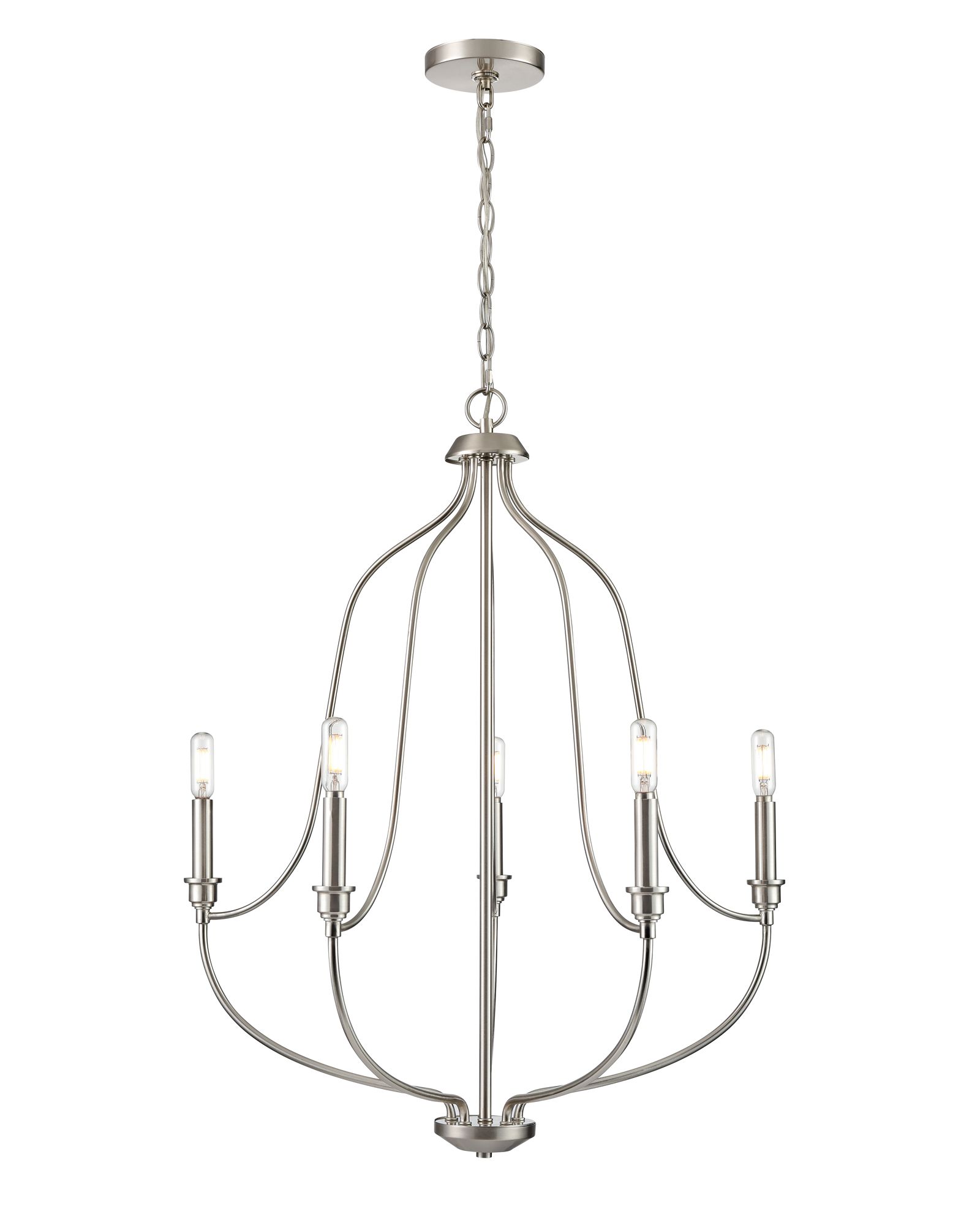 Image 2 Millennium Senoia 5-Light 25" Brushed Nickel Chandelier more views