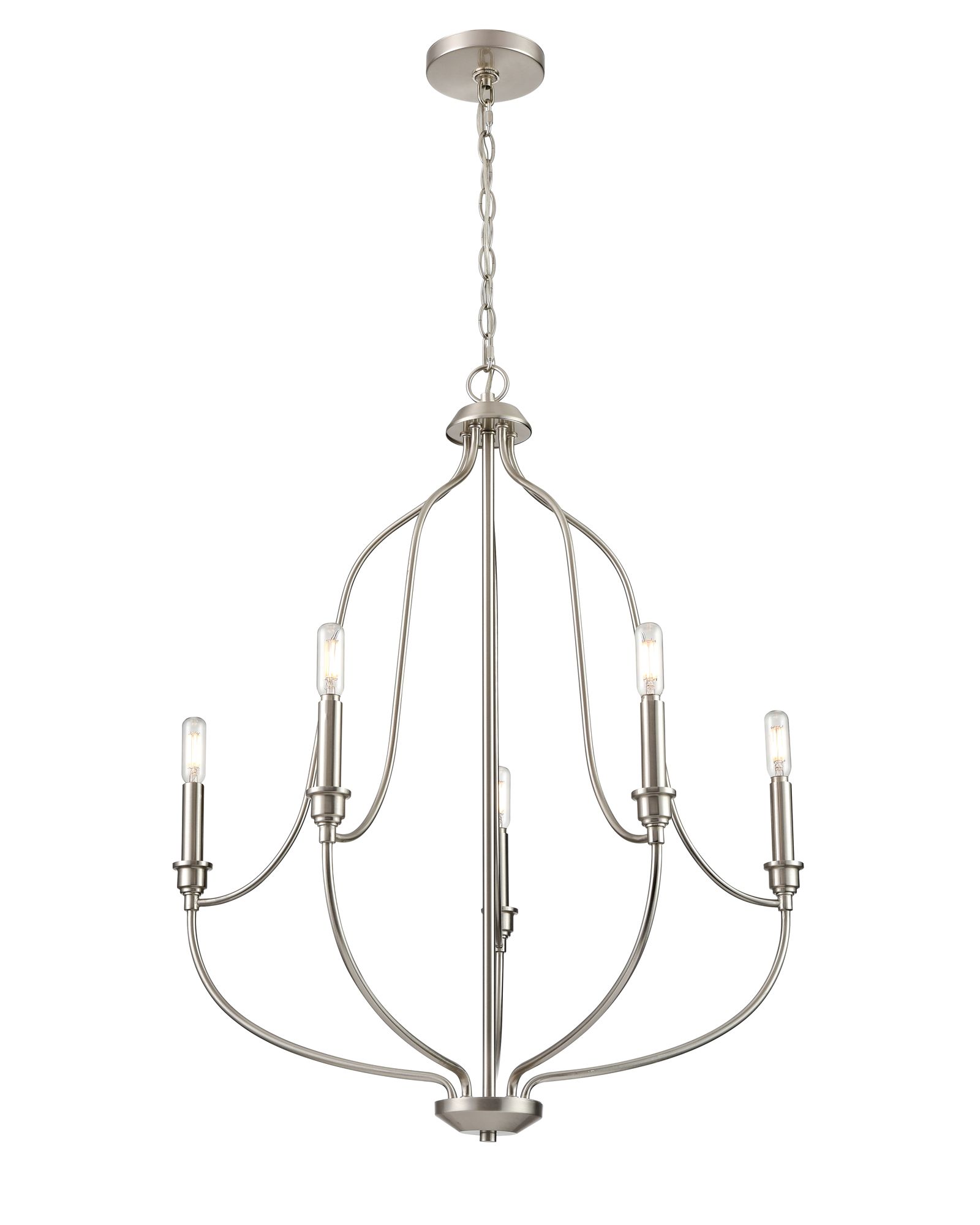 Image 4 Millennium Senoia 5-Light 25" Brushed Nickel Chandelier more views