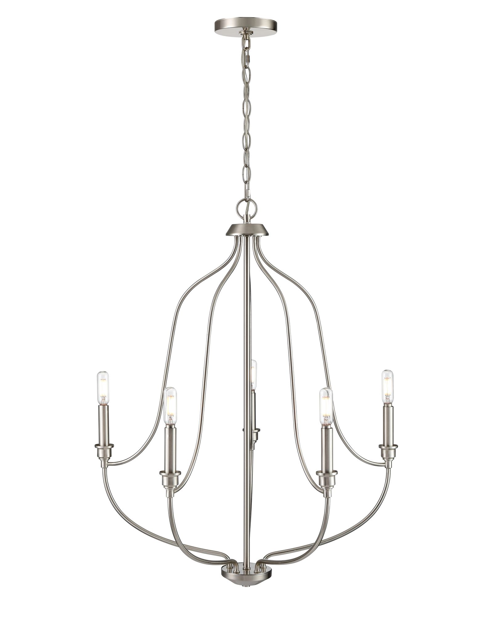Image 5 Millennium Senoia 5-Light 25" Brushed Nickel Chandelier more views
