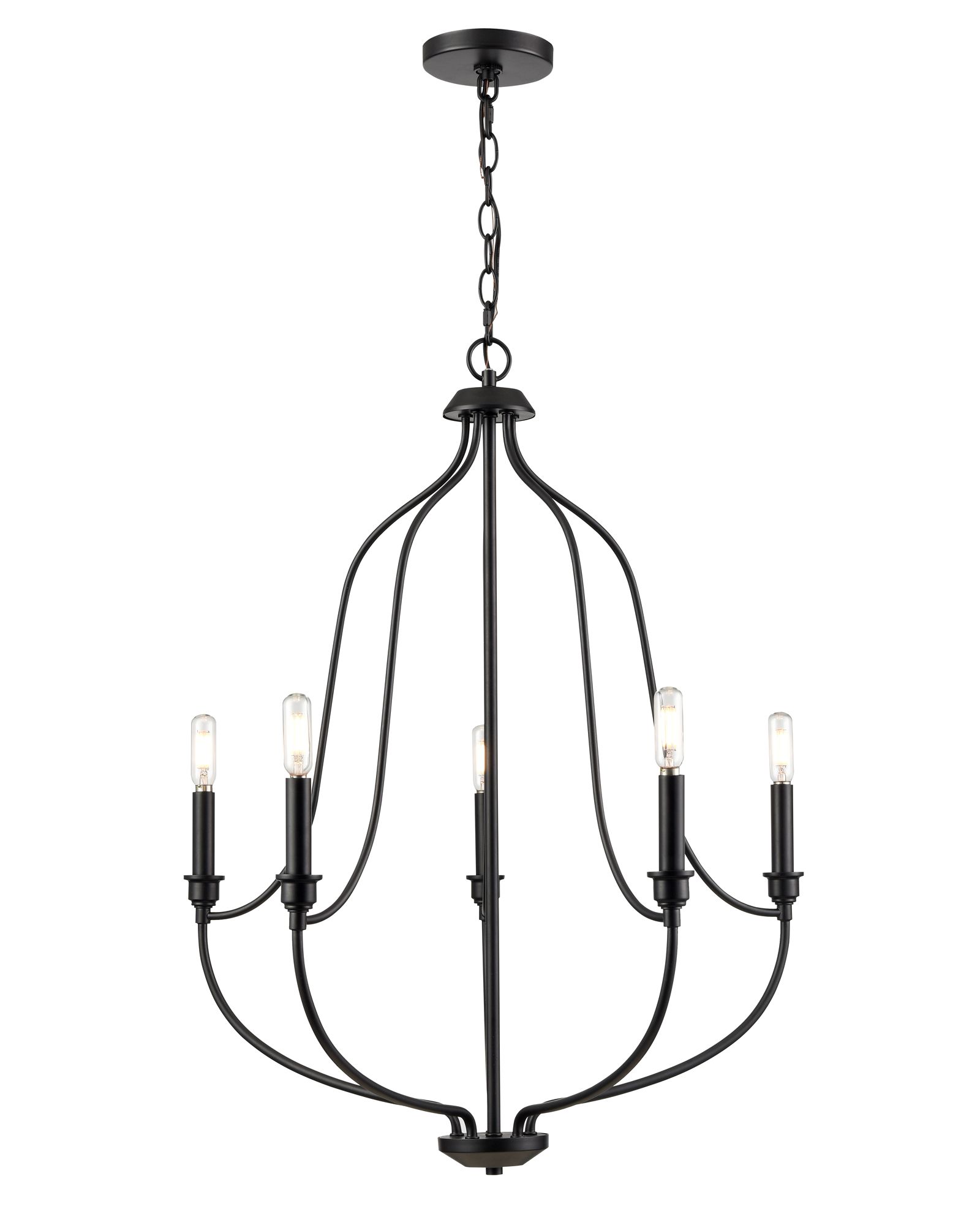 Thumbnail2 of Millennium Senoia 5-Light 25" Matte Black Chandelier more views