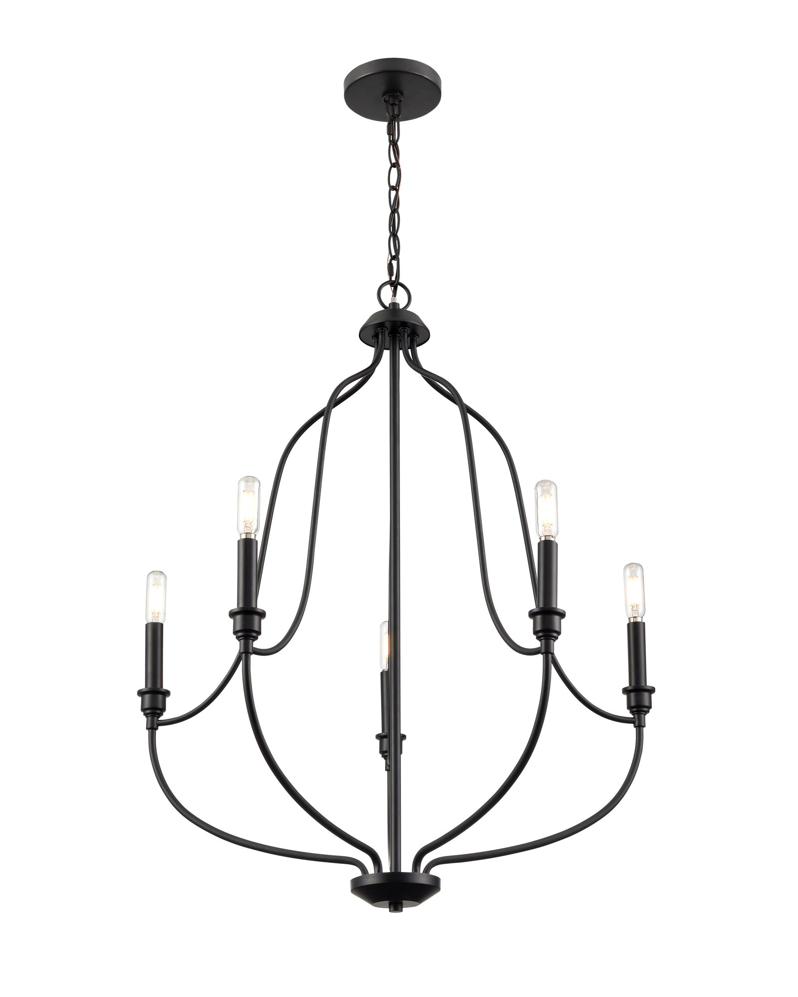 Thumbnail3 of Millennium Senoia 5-Light 25" Matte Black Chandelier more views