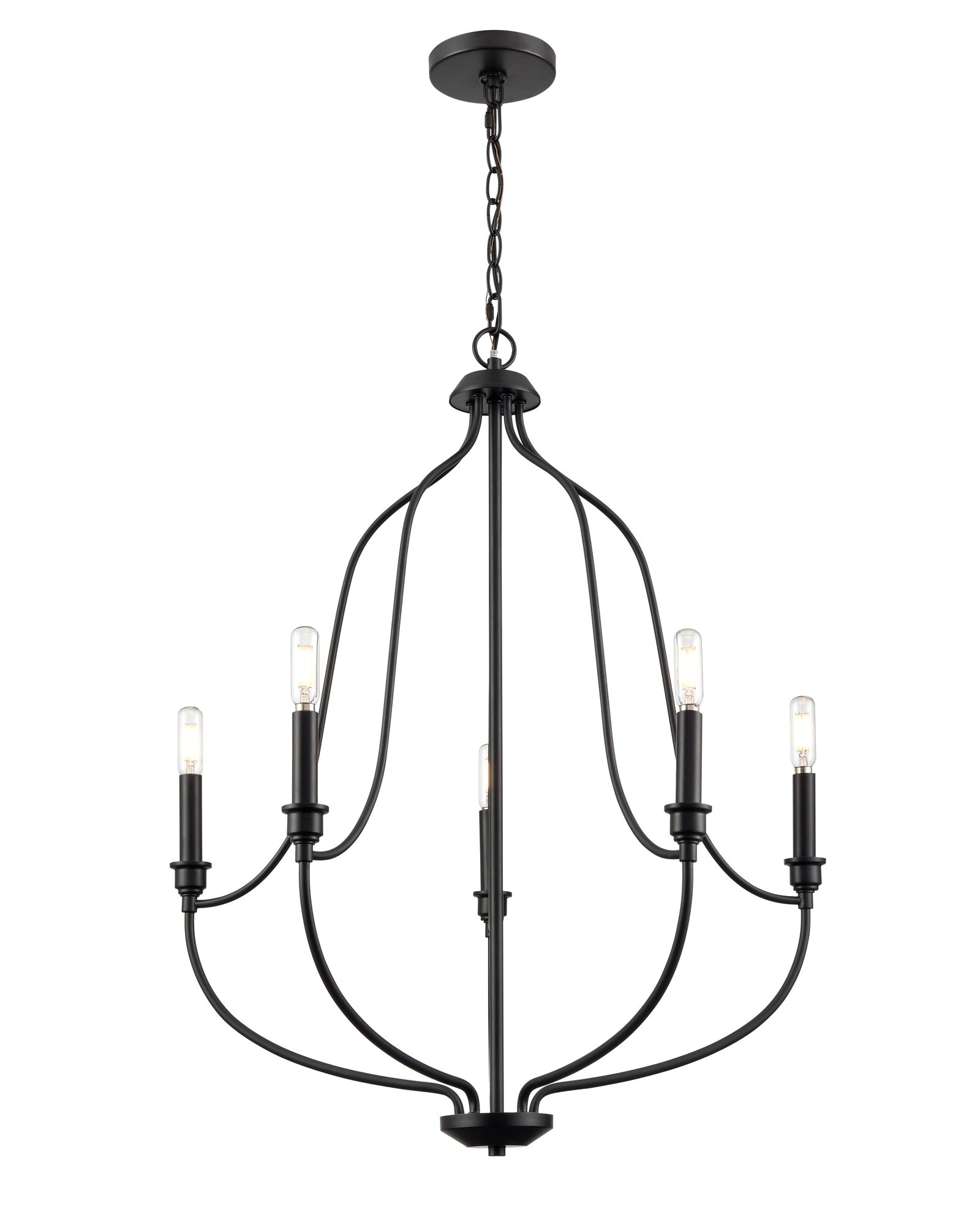 Thumbnail4 of Millennium Senoia 5-Light 25" Matte Black Chandelier more views