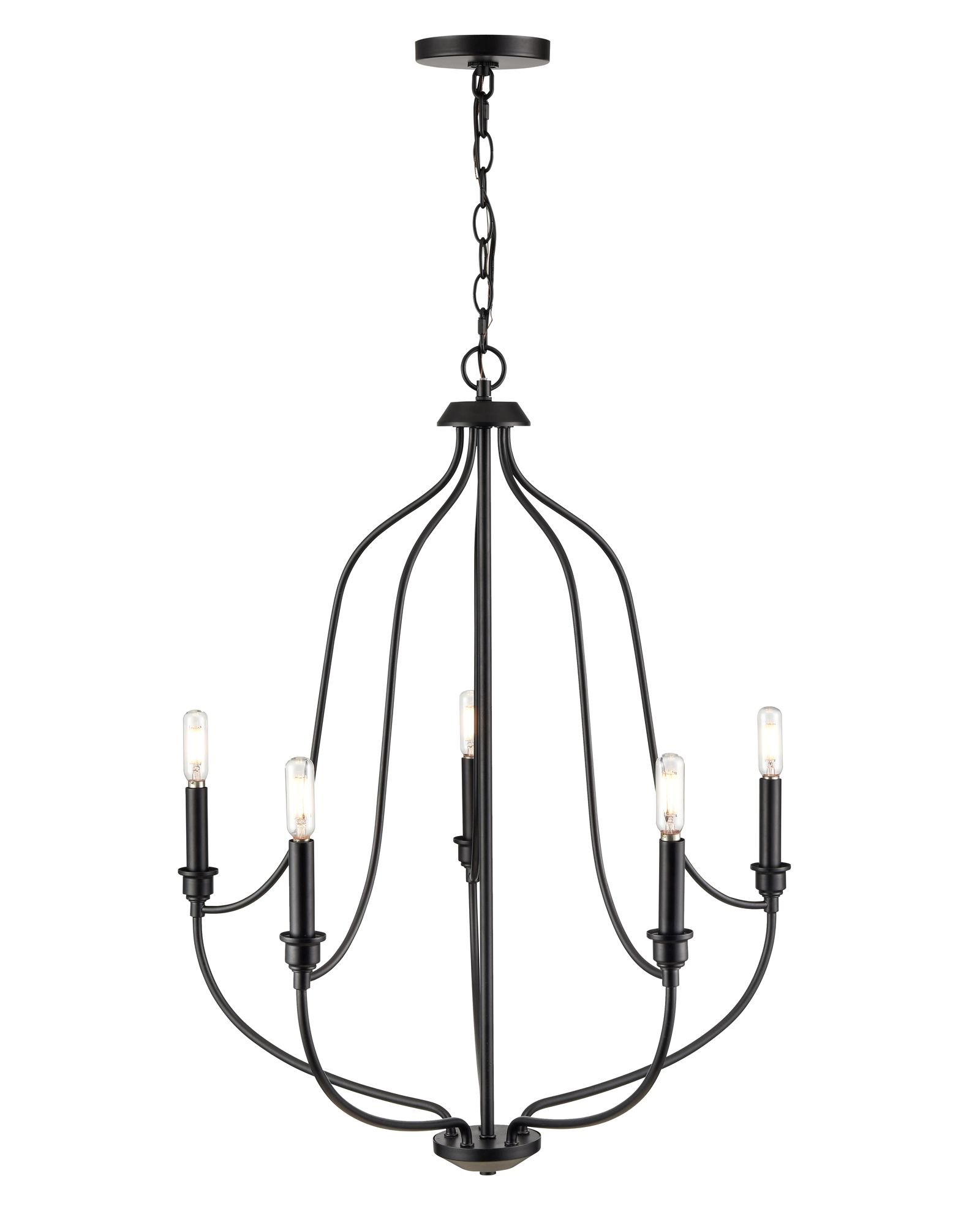 Millennium Senoia 5-Light 25" Matte Black Chandelier