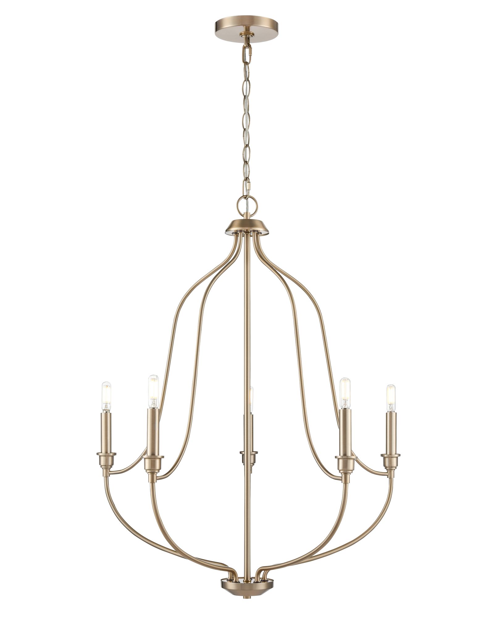 Image 2 Millennium Senoia 5-Light 25" Modern Gold Chandelier more views