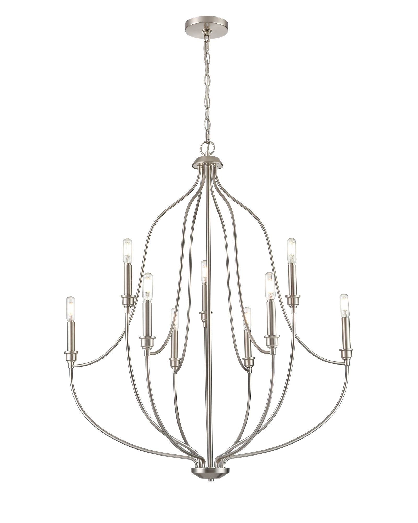 Image 3 Millennium Senoia 9-Light 32.5" Brushed Nickel Chandelier more views