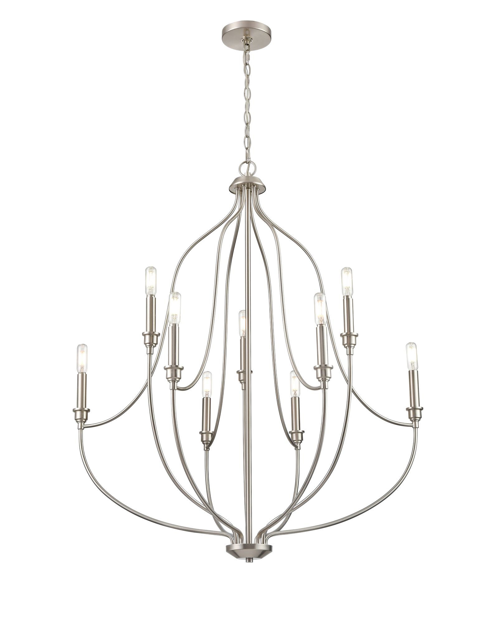 Image 4 Millennium Senoia 9-Light 32.5" Brushed Nickel Chandelier more views