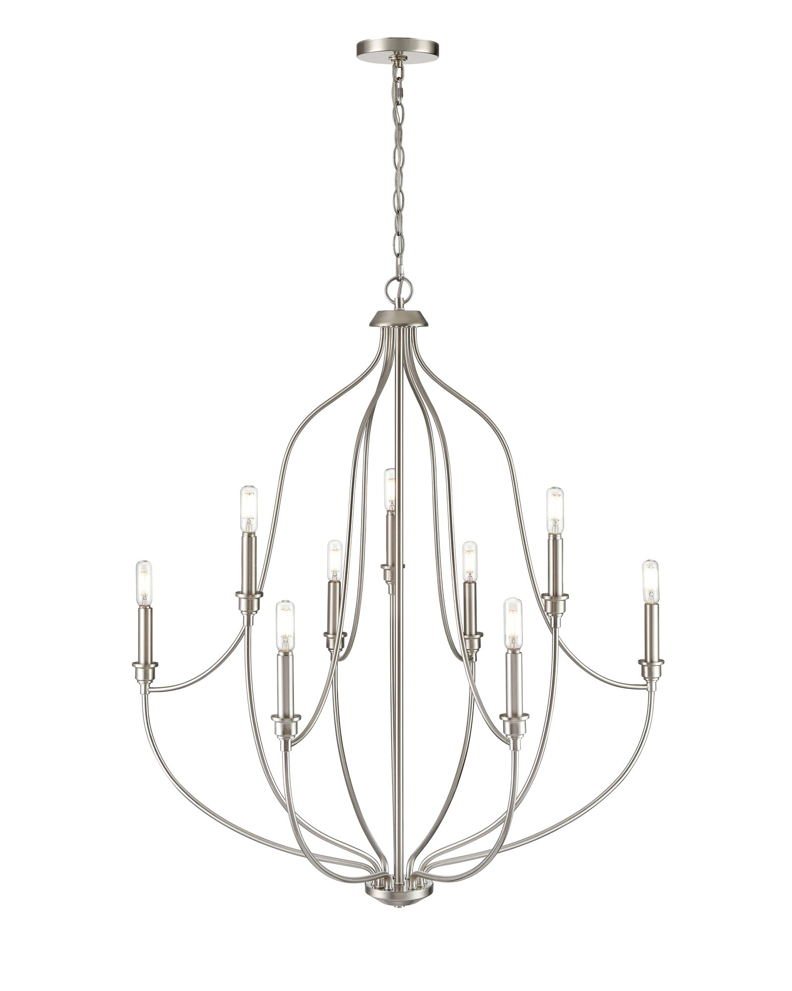 Image 5 Millennium Senoia 9-Light 32.5" Brushed Nickel Chandelier more views