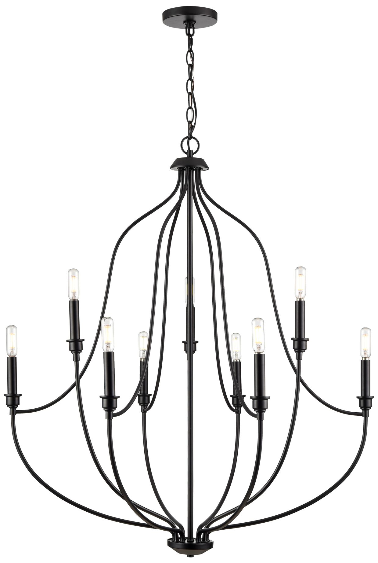 Millennium Senoia 9-Light 32.5" Matte Black Chandelier