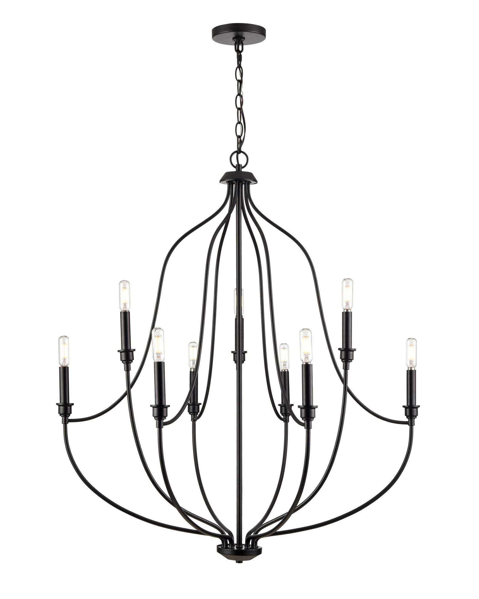 Image 2 Millennium Senoia 9-Light 32.5" Matte Black Chandelier more views