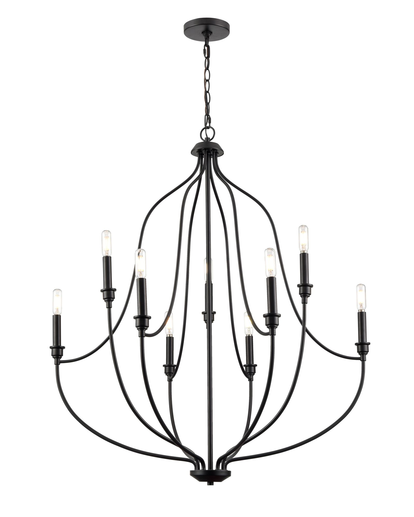 Image 3 Millennium Senoia 9-Light 32.5" Matte Black Chandelier more views
