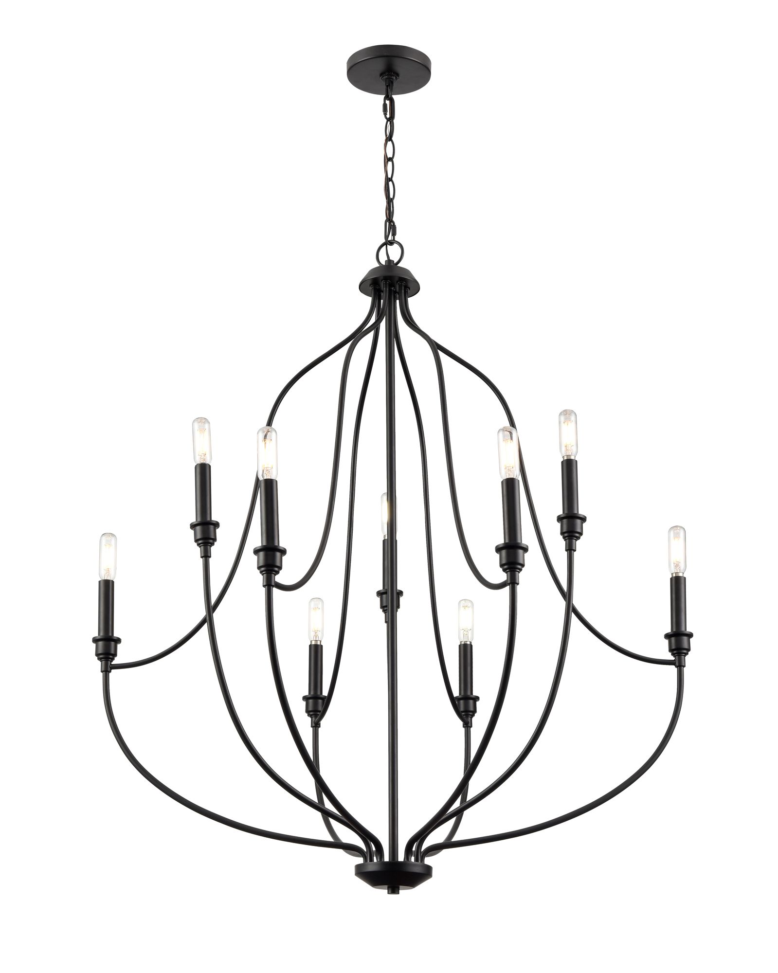 Image 4 Millennium Senoia 9-Light 32.5" Matte Black Chandelier more views