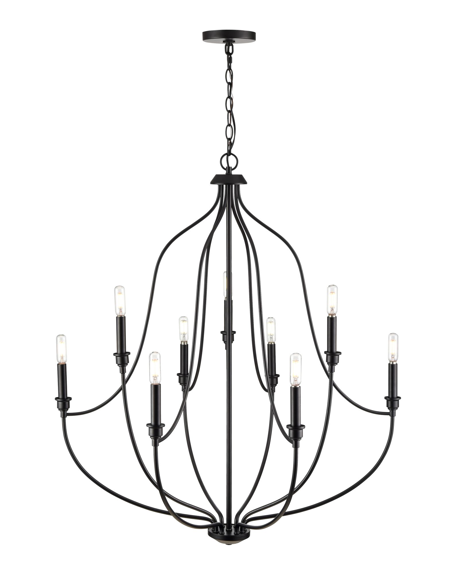 Image 5 Millennium Senoia 9-Light 32.5" Matte Black Chandelier more views
