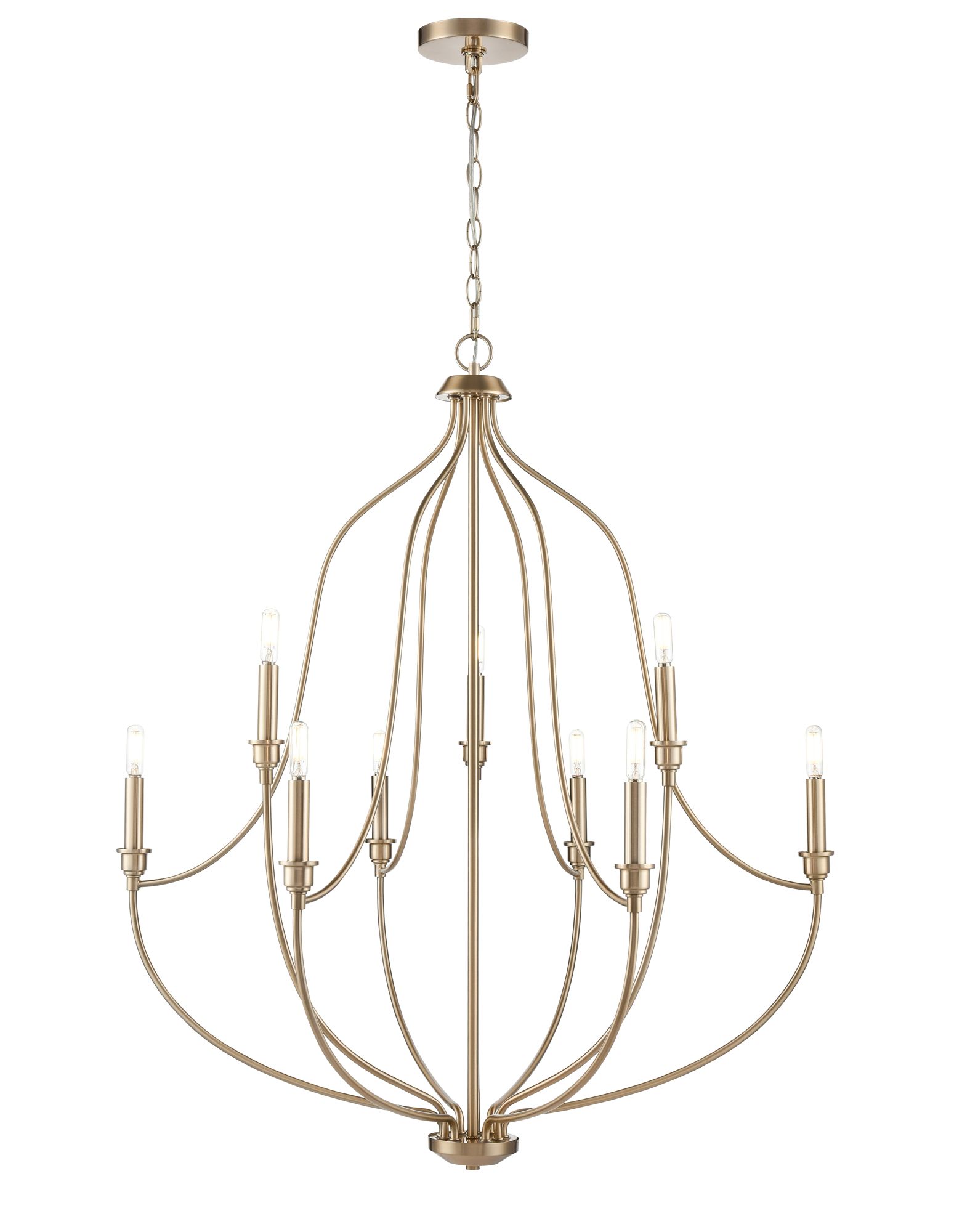 Image 2 Millennium Senoia 9-Light 32.5" Modern Gold Chandelier more views
