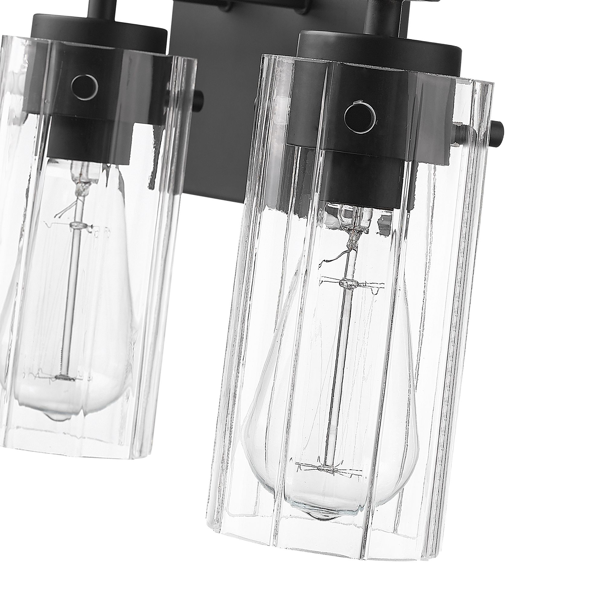 Image 7 Millennium Serena 3-Light 21.5" Matte Black Vanity Light with Glass Shade more views