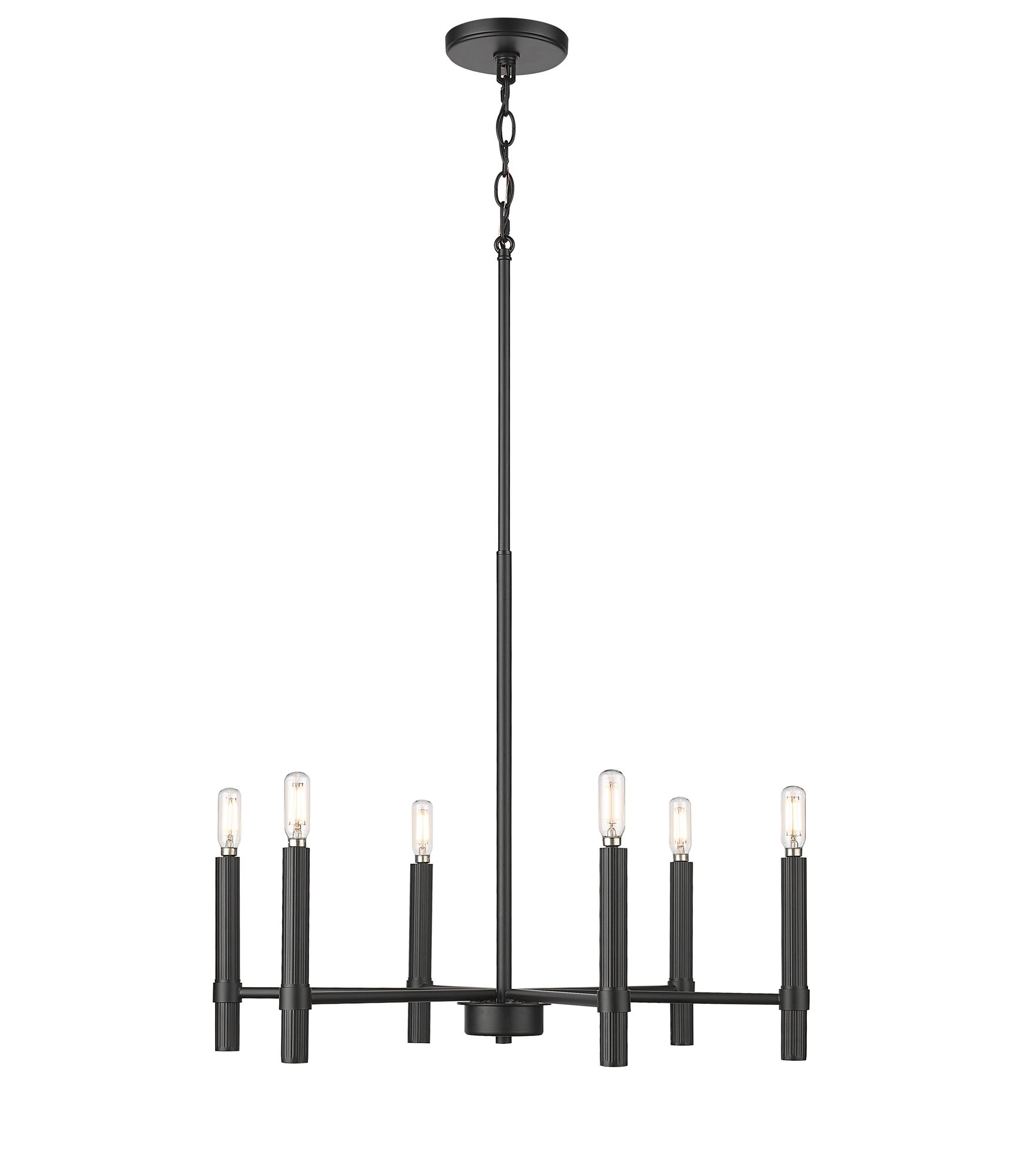 Image 2 Millennium Skyva 6-Light 24.25" Matte Black Chandelier more views