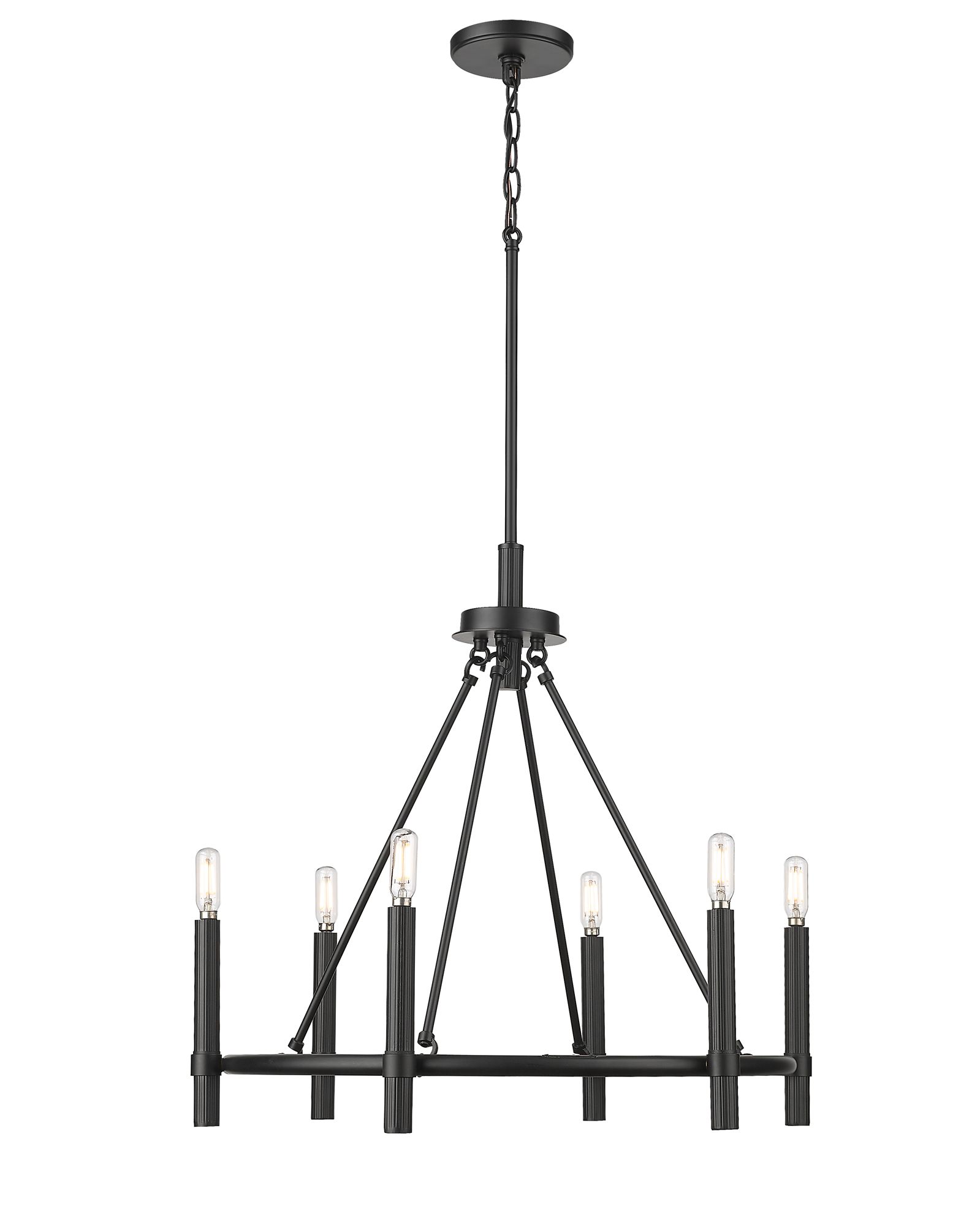 Image 2 Millennium Skyva 6-Light 25" Matte Black Chandelier more views