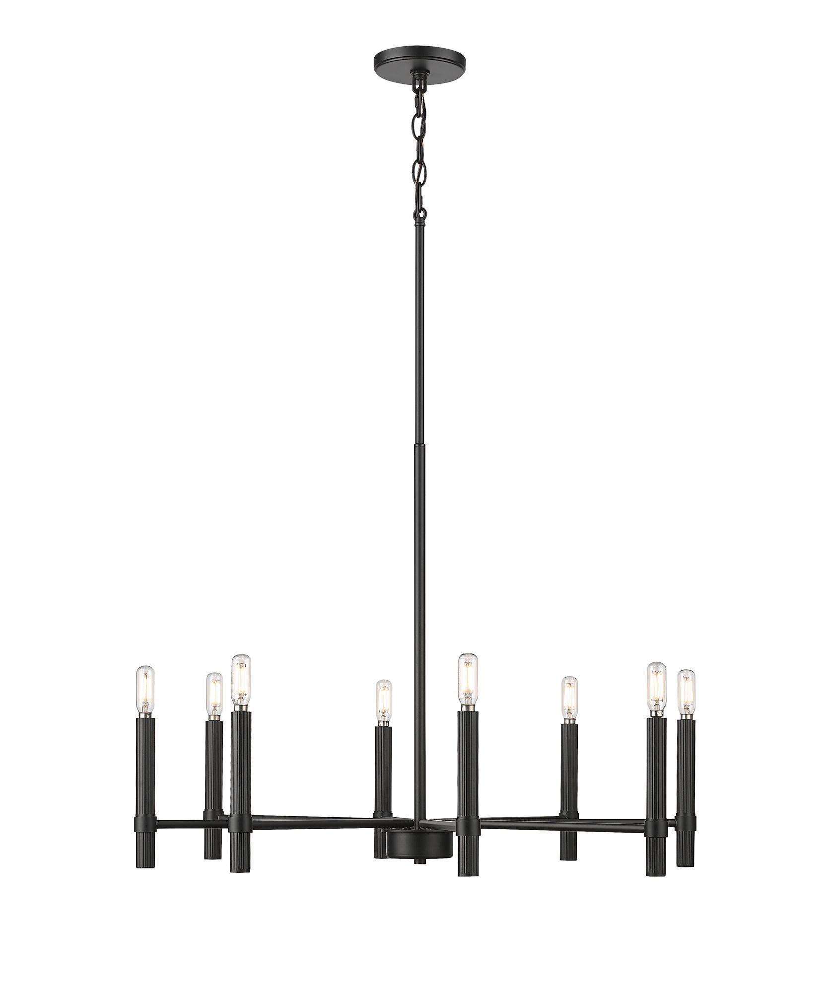 Image 2 Millennium Skyva 8-Light 30.25" Matte Black Chandelier more views
