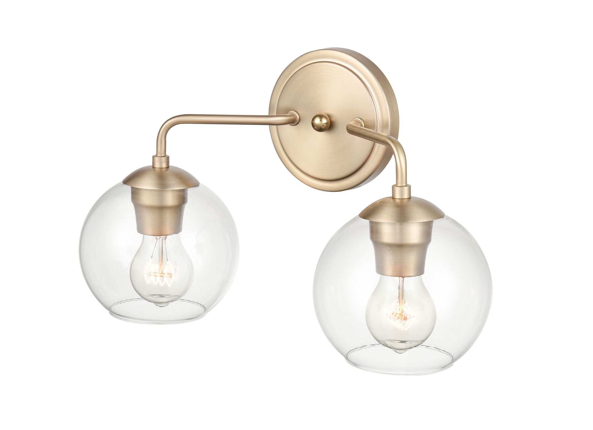 Image 2 Millennium Solmer 2-Light 16" Modern Gold Vanity Light with Glass Shade more views