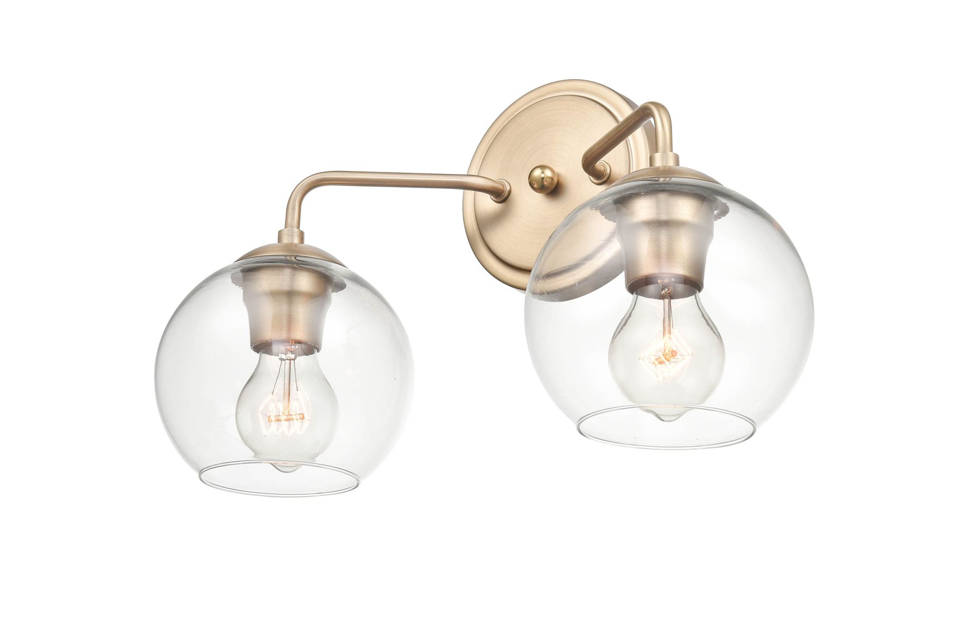 Image 3 Millennium Solmer 2-Light 16" Modern Gold Vanity Light with Glass Shade more views