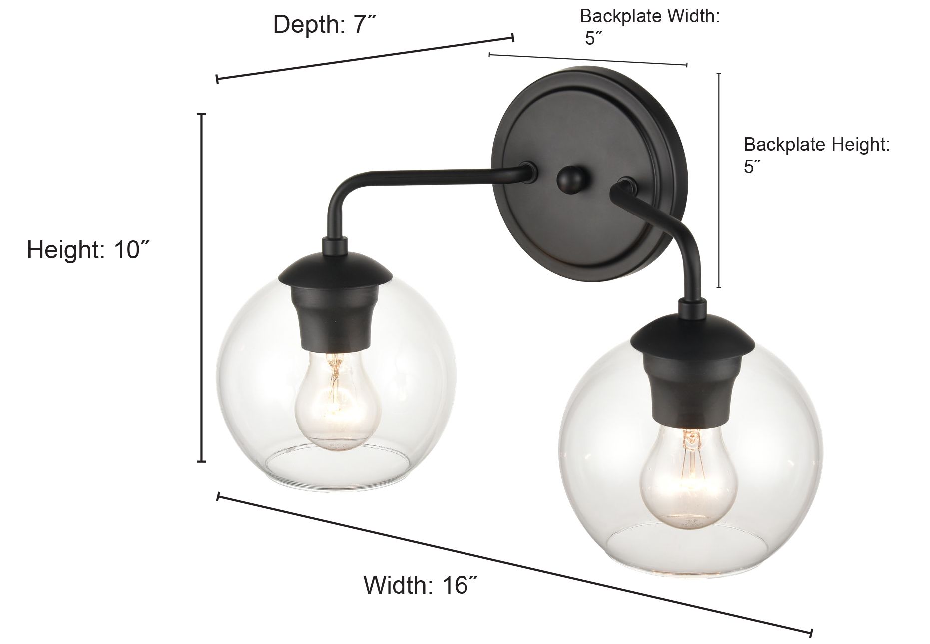 Image 4 Millennium Solmer 2-Light 16" Modern Gold Vanity Light with Glass Shade more views