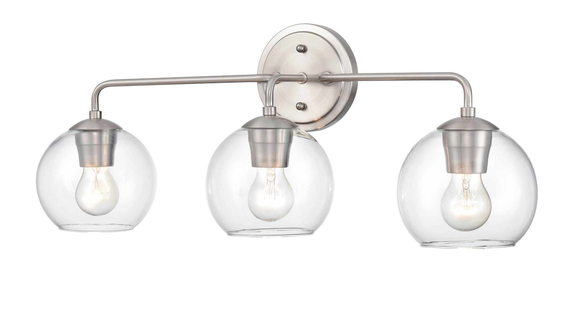 Image 2 Millennium Solmer 3-Light 25.5" Brushed Nickel Vanity Light with Shade more views